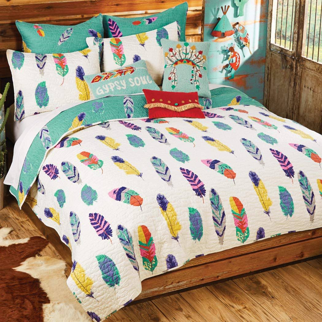 Black Forest Decor Falling Feathers Quilt Set - Twin