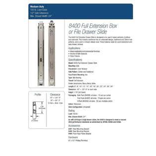 Knape u0026 Vogt 8400P 24 Side Mount Full Extension Drawer Slide, 24-Inch, Pair