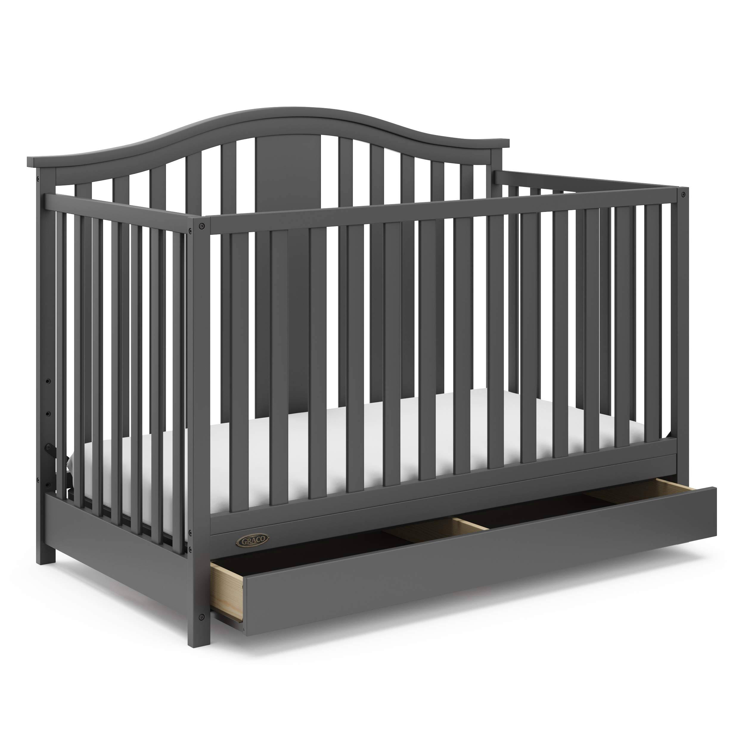 Graco Solano 4-in-1 Convertible Crib with Drawer Gray