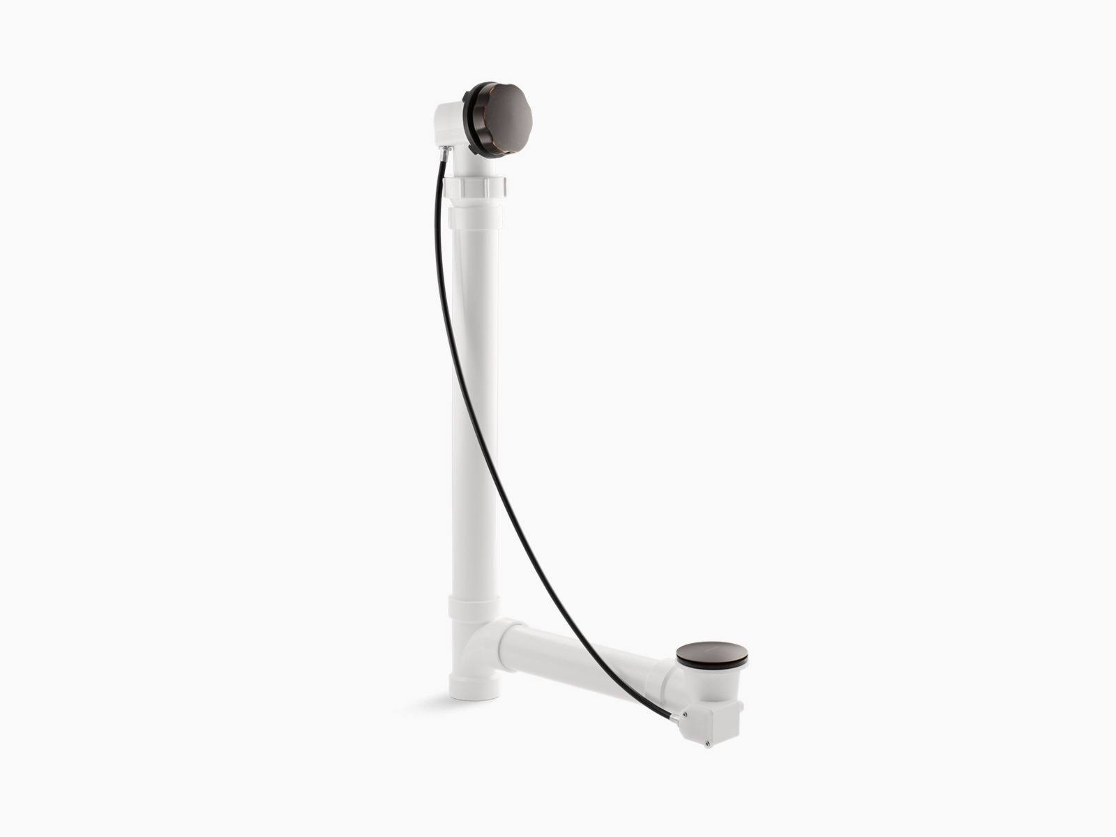 Kohler K-7213-2BZ Clearflo Cable Bath Drain with PVC Tubing Oil Rubbed Bronze