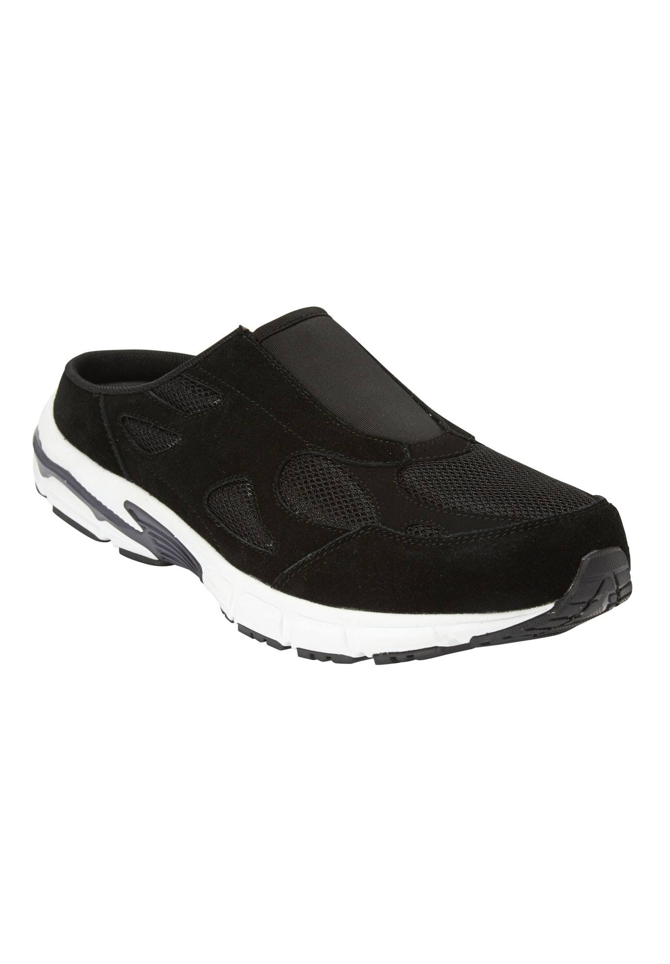 Wide Width Men&s KingSize Slip-On Sneaker by KingSize in Black (Size 9 W)