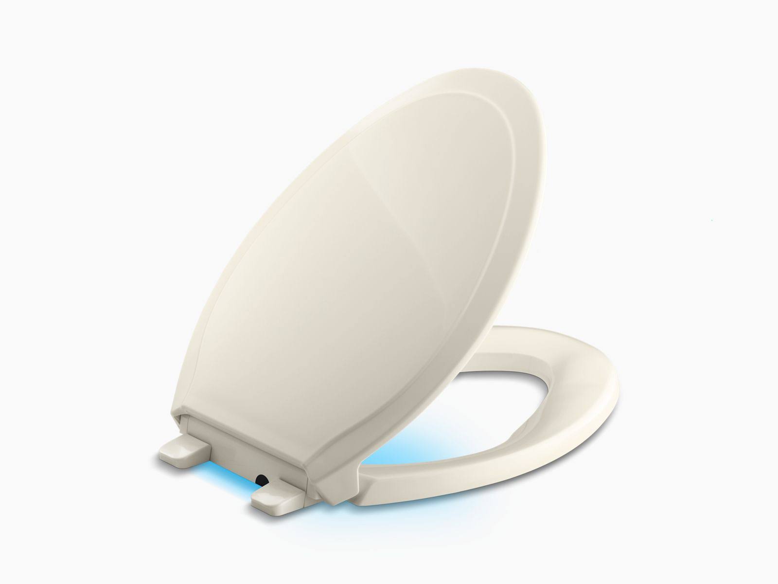 Kohler 24764-47 Rutledge Nightlight Quiet-Close with Grip-Tight Elongated Toilet Seat - Almond