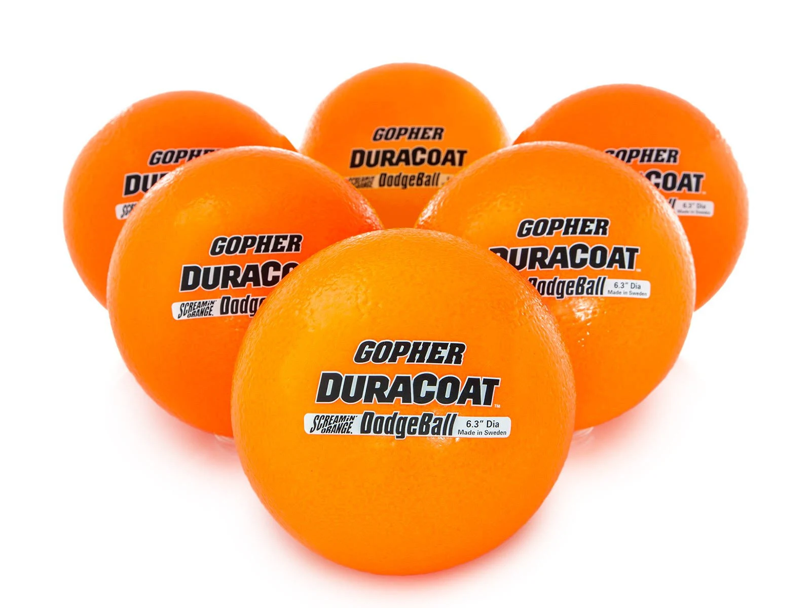 Gopher Duracoat Foam Dodgeballs - Screamin& Orange 6.3x22 Diameter