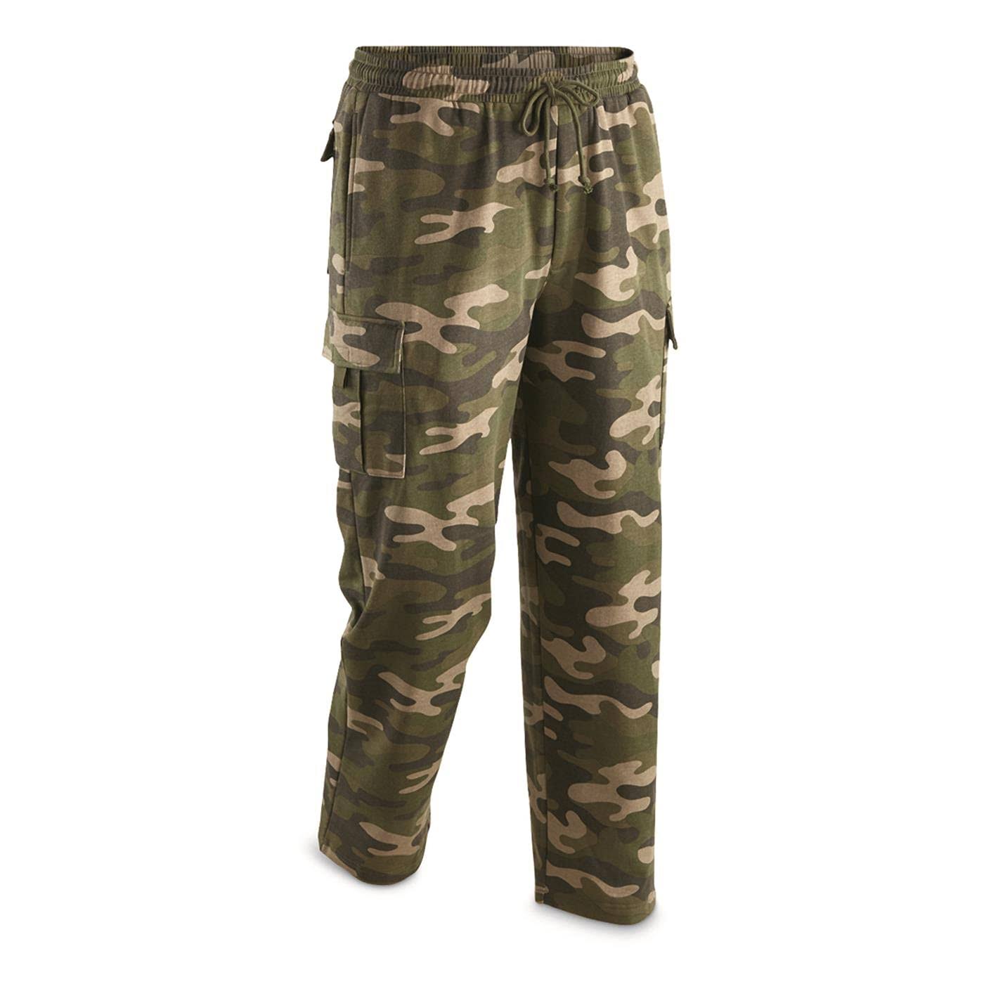 Guide Gear Men&s Cargo Sweatpants, Male, Large, Woodland