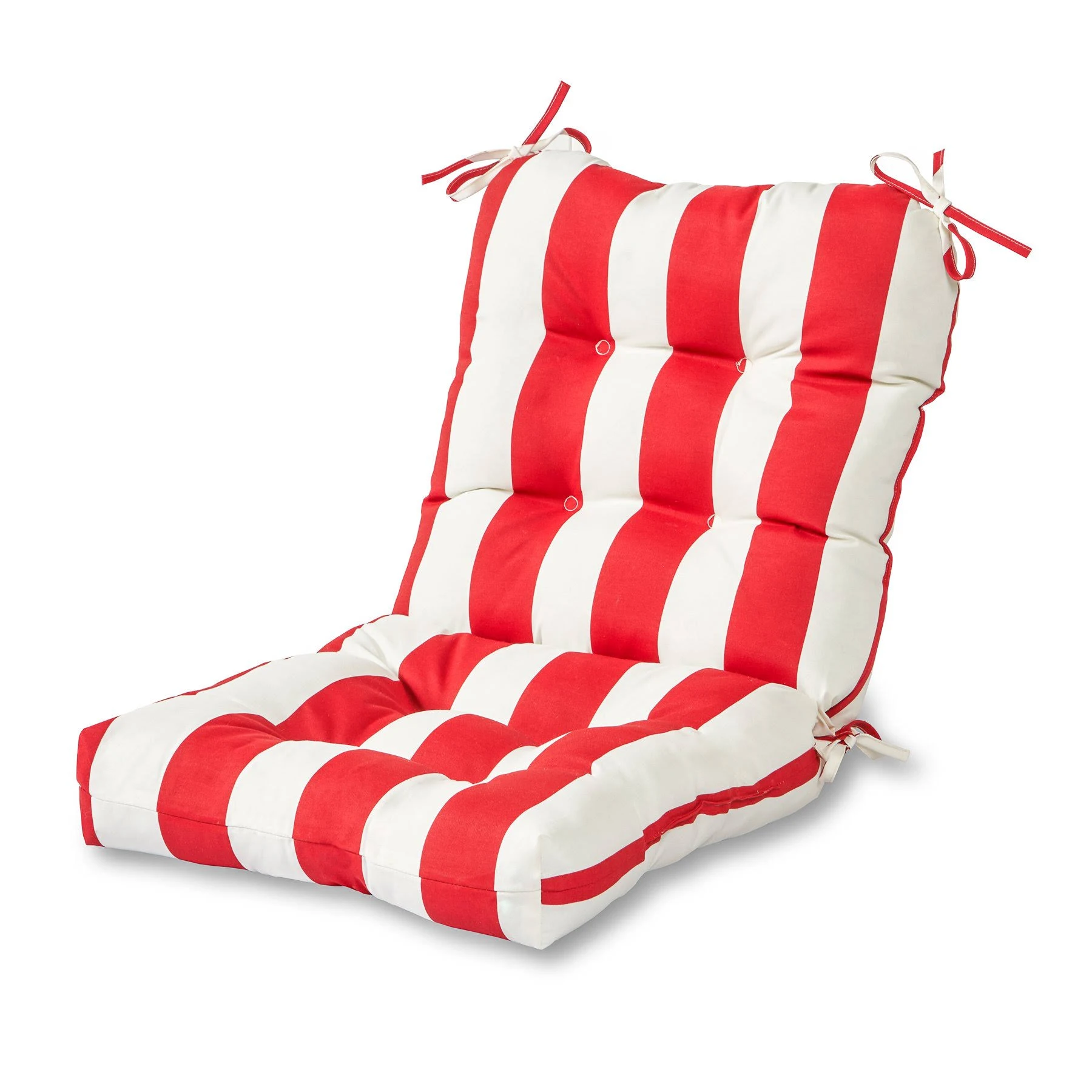Greendale Home Fashions AZ5815-CABANA-RED Bungalow Stripe Red 42&& x 21&& Outdoor Seat/Back Chair Cushion