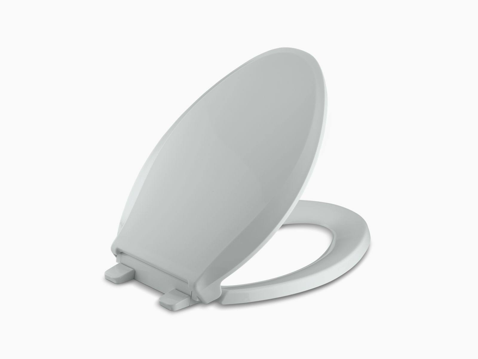 KOHLER K-4636-95 Cachet Quiet-Close Elongated Toilet Seat, Ice Grey