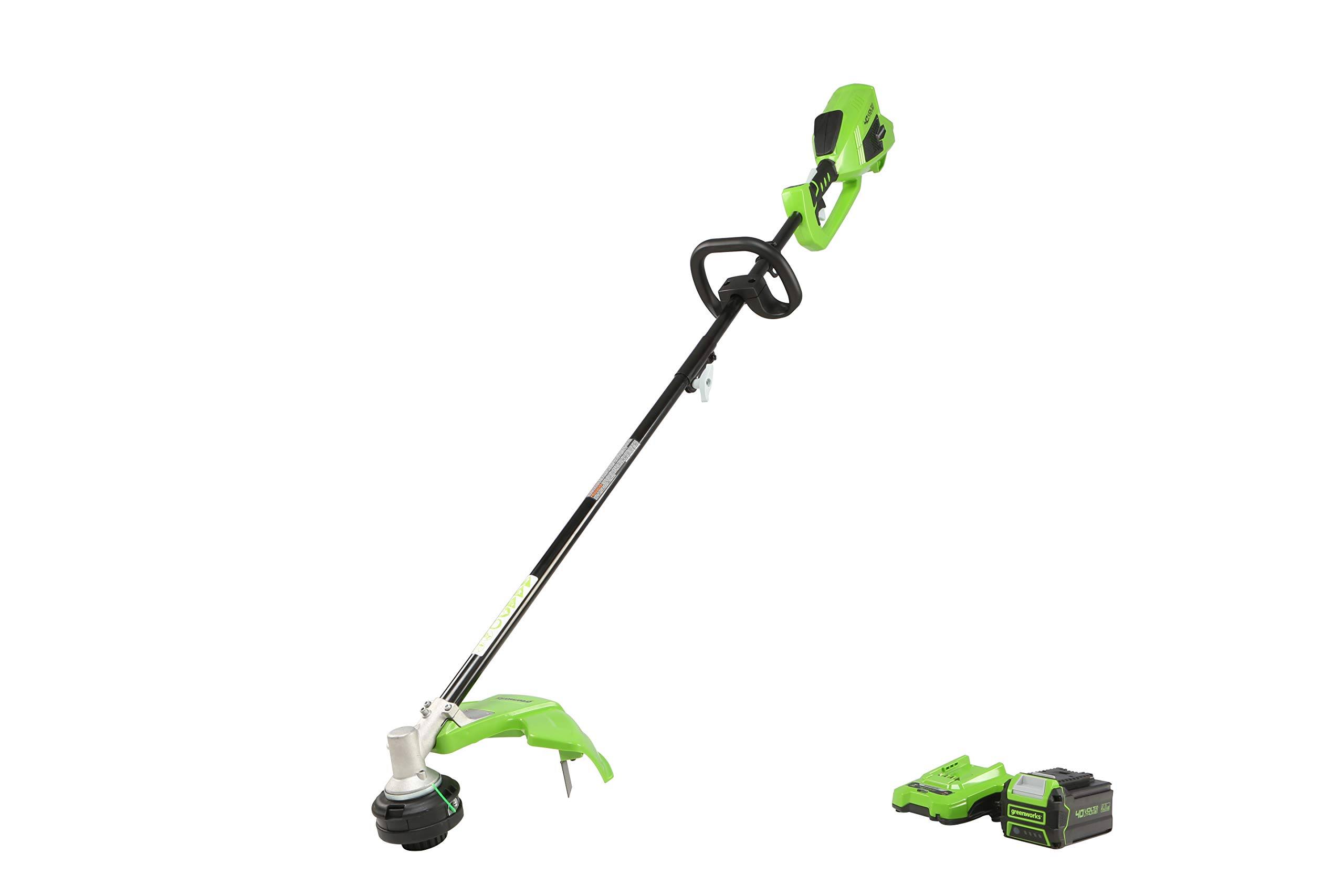 Greenworks 40V 16 inch Brushless (Attachment Capable) String Trimmer, 4Ah USB Battery and Charger Included ST40L412