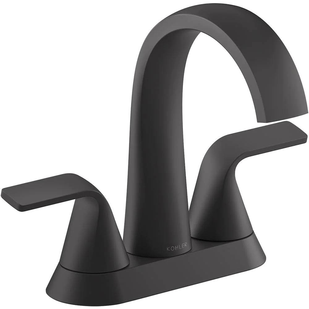 Kohler Cursiva 4 in. Centerset 2-Handle Bathroom Faucet in Matte Black