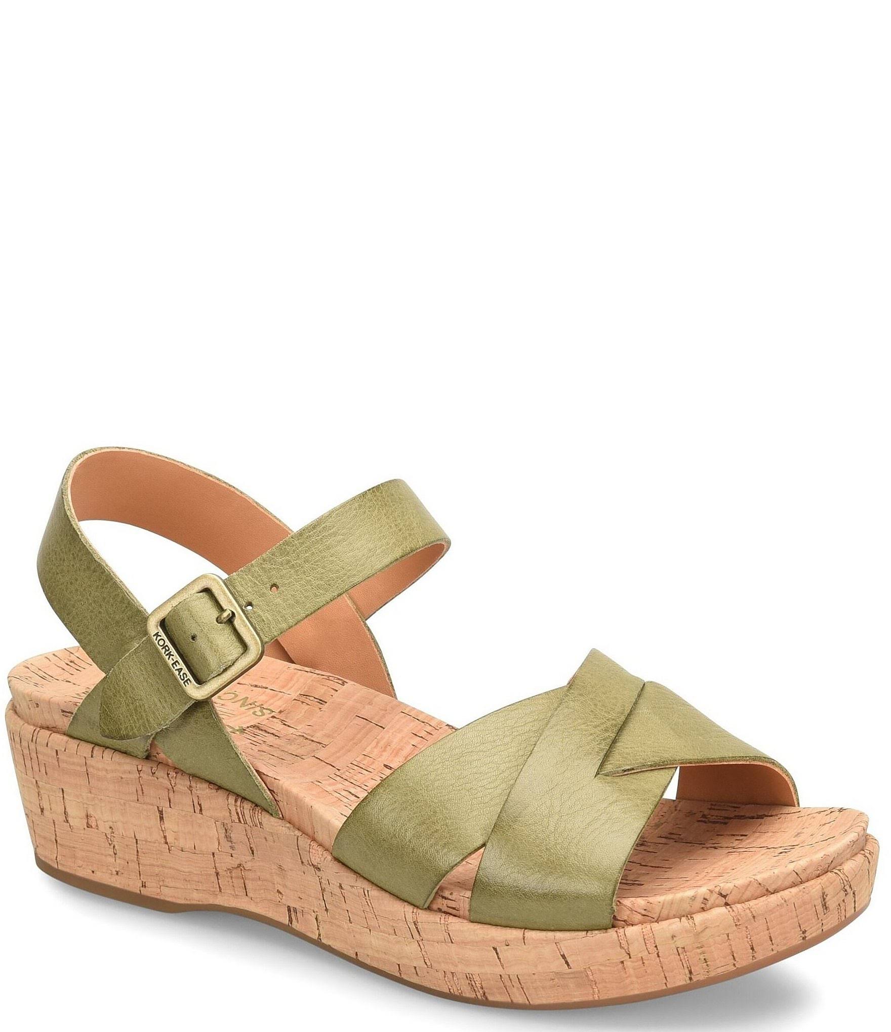 Kork-Ease Myrna 2.0 Leather Cork Platform Wedge Sandals - 6M