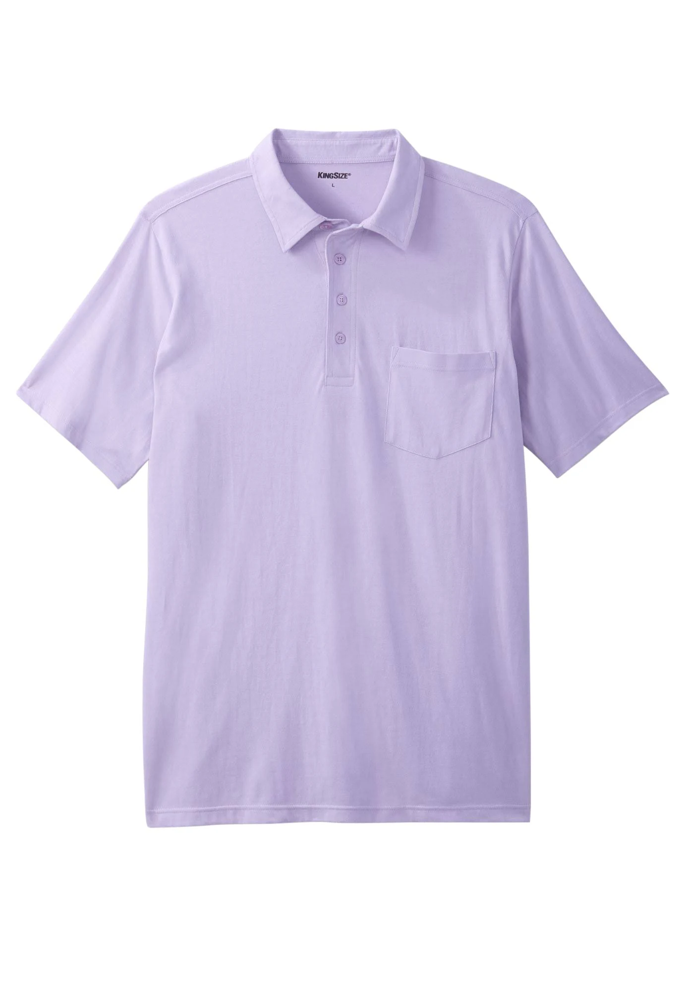 Men&s Big u0026 Tall Lightweight Pocket Golf Polo Shirt by KingSize in Soft Purple (Size 8XL)
