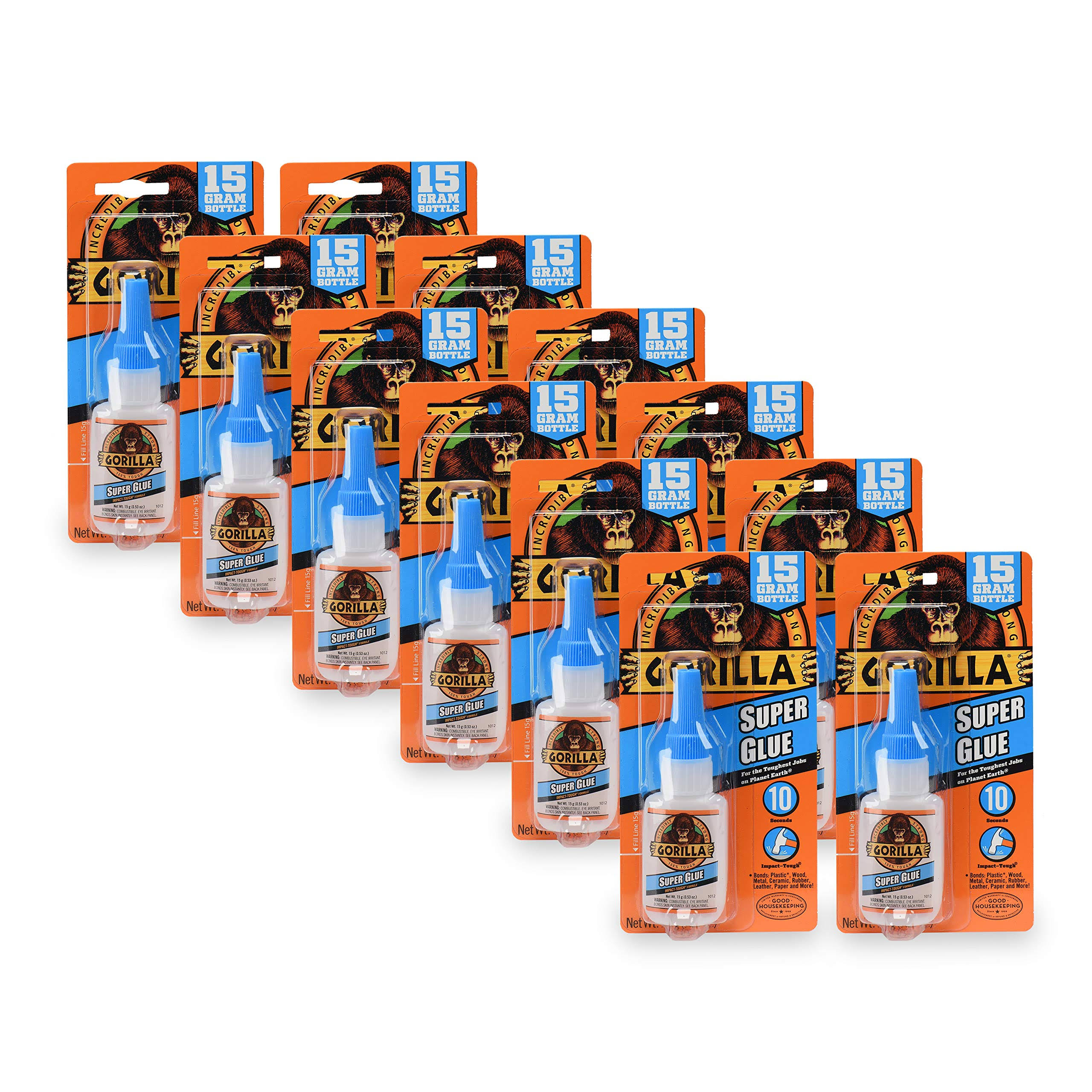 Gorilla Super Glue 15 Gram, Clear, (Pack of 12) 7805001