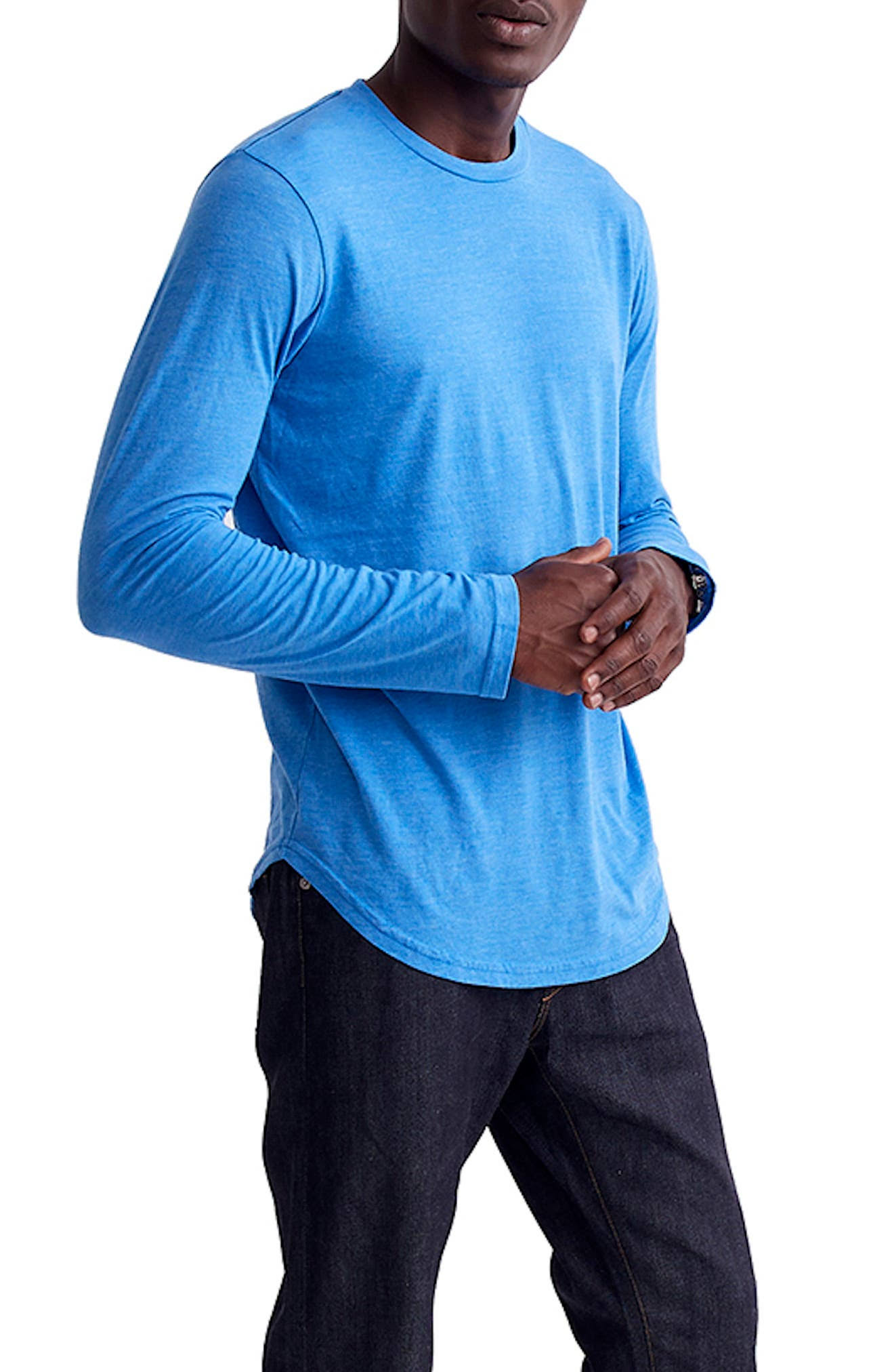 Men&s Goodlife Triblend Scallop Long Sleeve T-Shirt