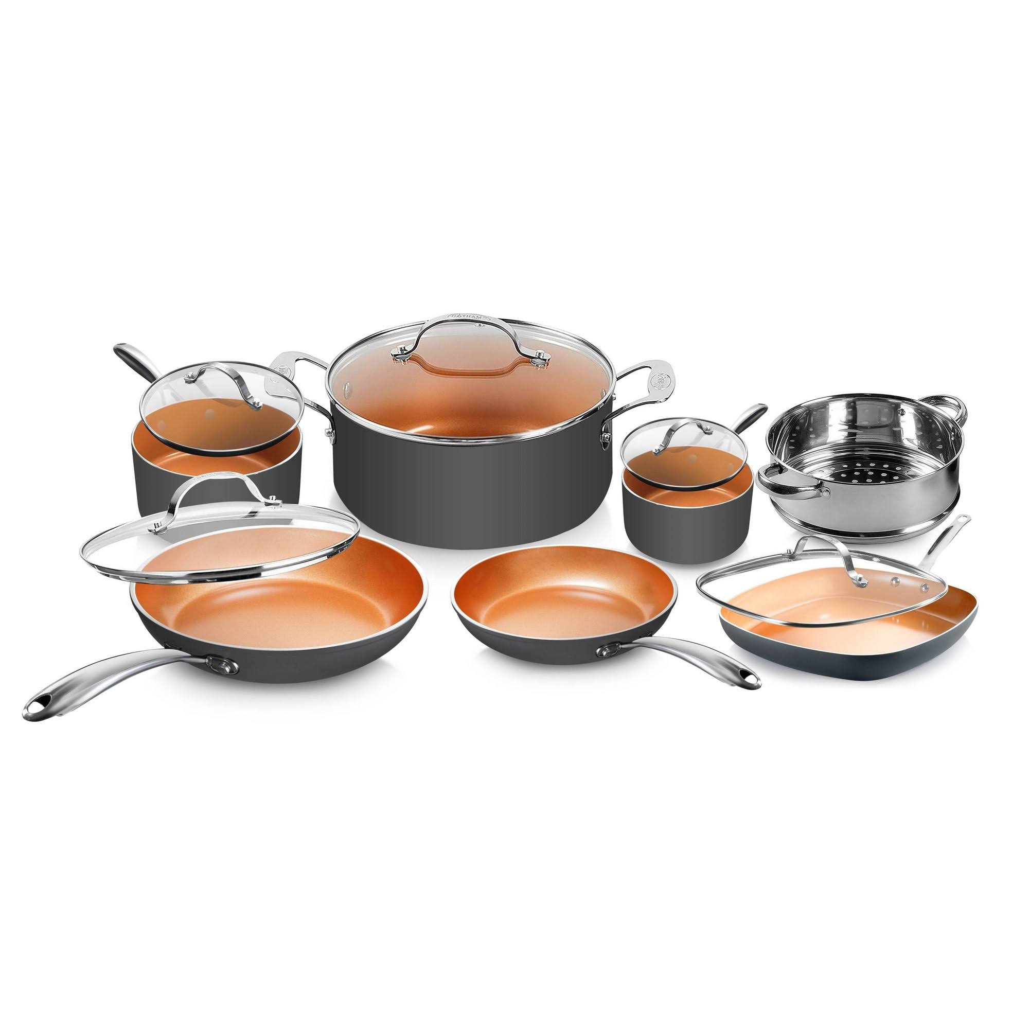 Gotham Steel Diamond 12pc Non Stick Cookware Set - Silver - 12 Piece