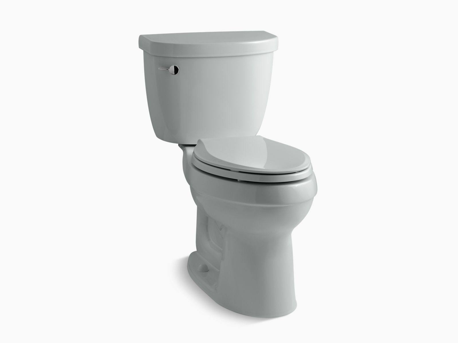 Kohler K-3589-95 Cimarron Comfort Height Two-Piece Elongated 1.6 GPF Toilet with AquaPiston Flush Lever Ice Grey