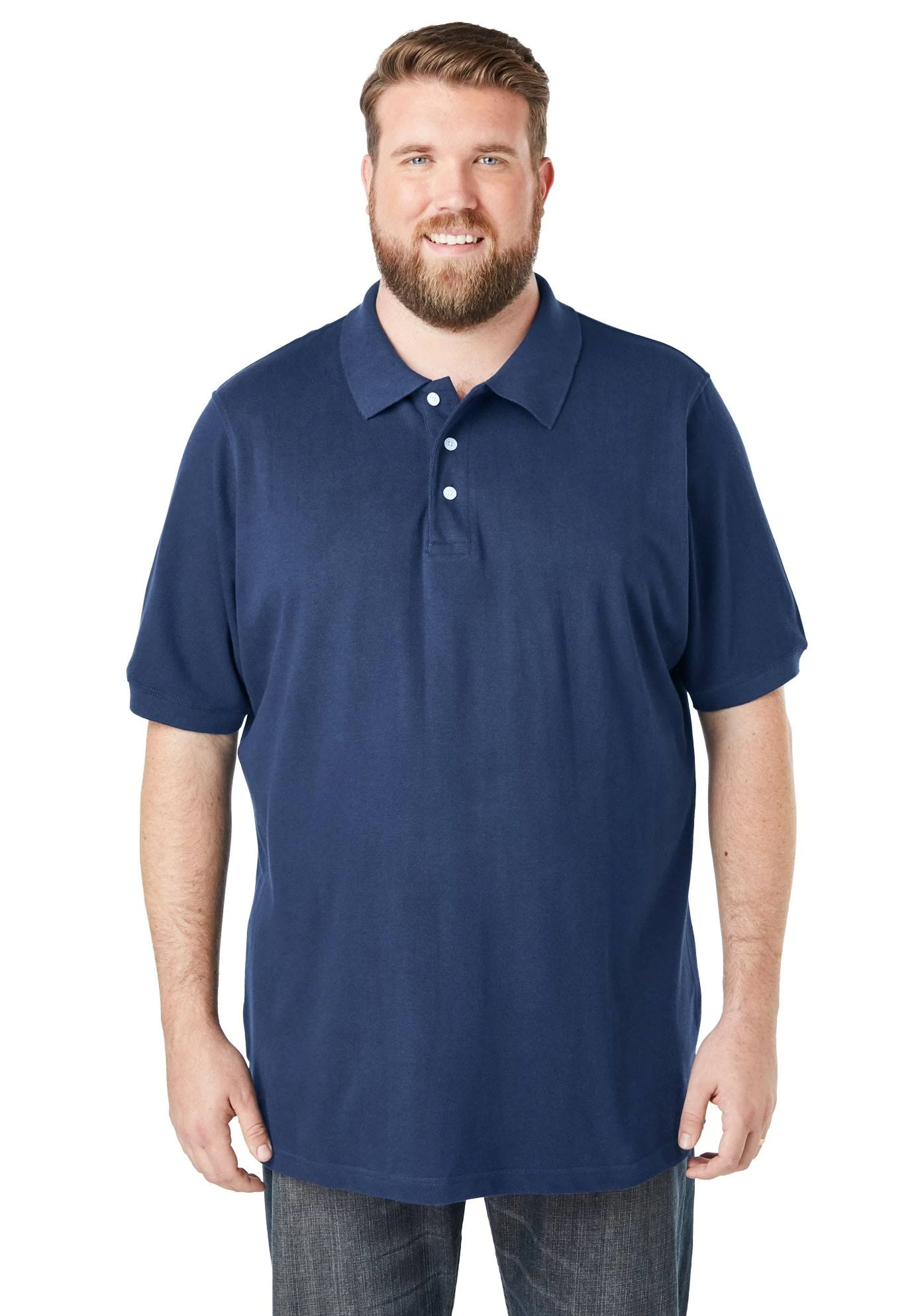 Men&s Big u0026 Tall Pique Polo Shirt by KingSize in Navy (Size 9XL)