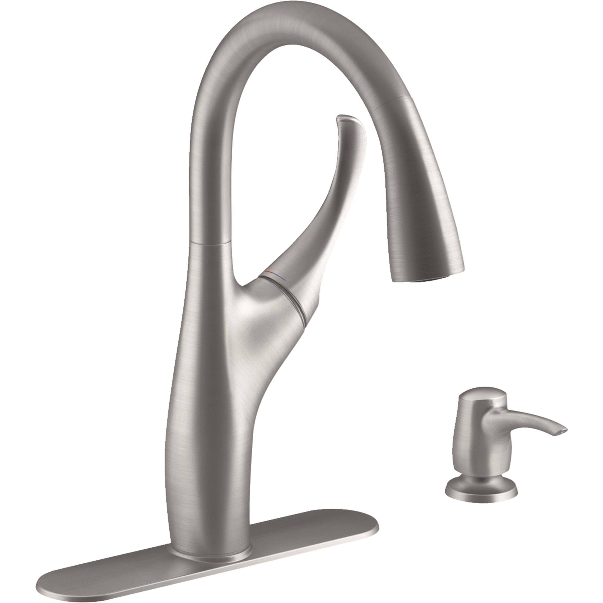 Kohler R72511-SD-VS Vibrant Stainless Steel Mazz Pull-Down Kitchen Faucet Kit