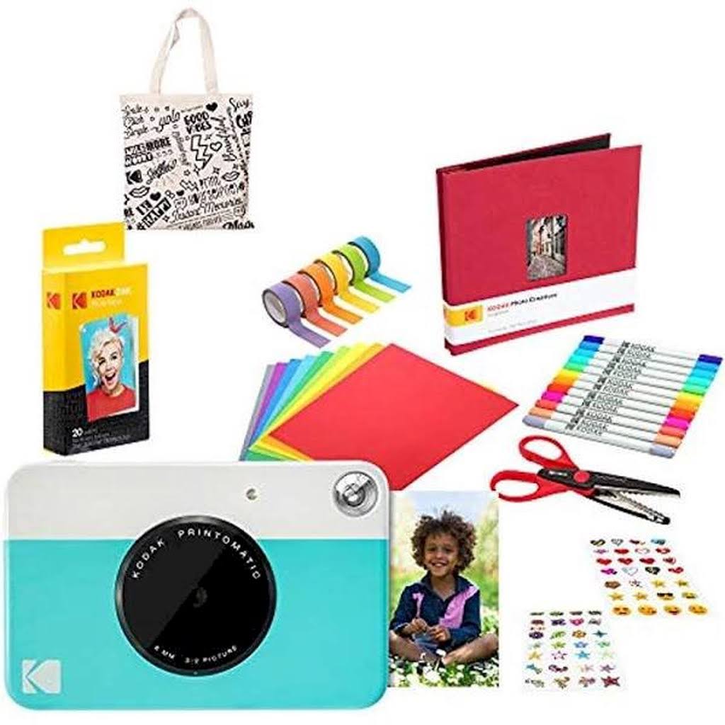 Kodak Printomatic Instant Print Camera (Blue) Scrapbook Bundle