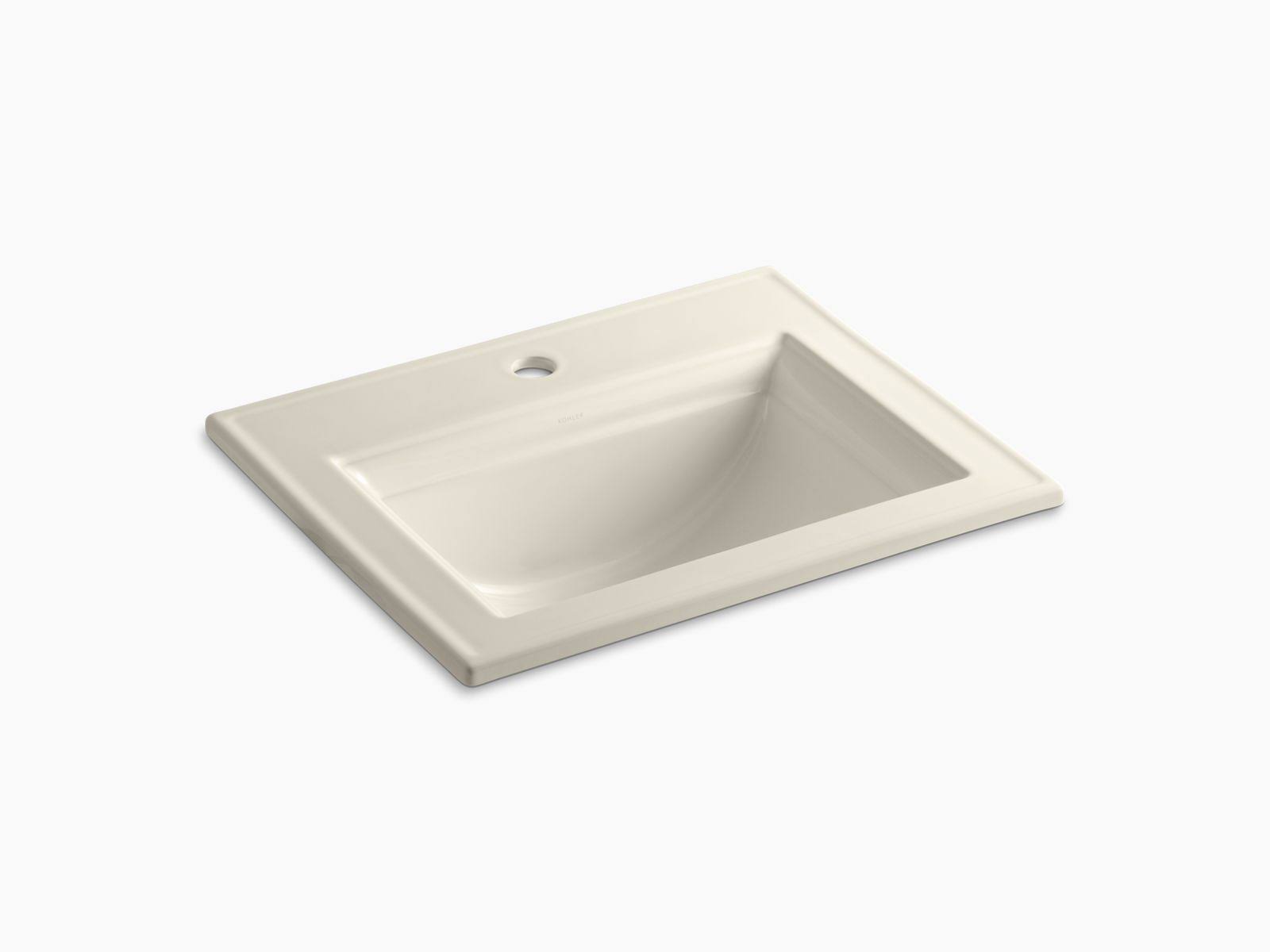Kohler 2337-1-47 Memoirs Stately Drop-In Bathroom Sink with Single Faucet Hole - Almond