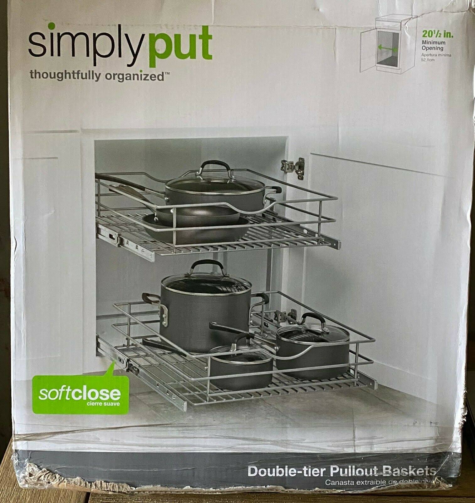 Simply Put 2-Tier Pull Out Metal Soft Close Cabinet Organizer