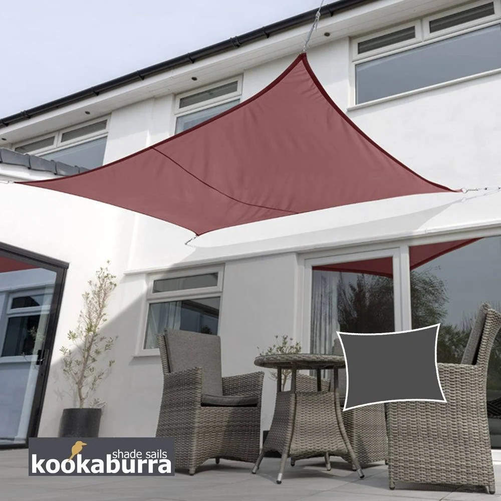 Kookaburra 13ft 1x22 x 9ft 10x22 Marsala Red Waterproof Woven Rectangle Sail Shade