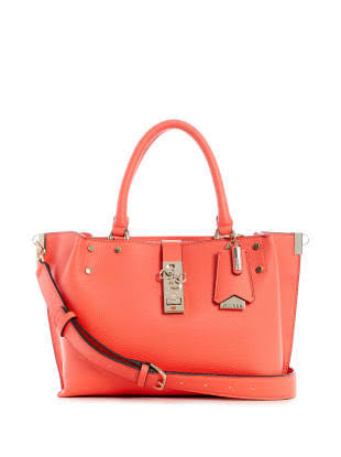 Guess Albury Top-Handle Flap Bag - Coral