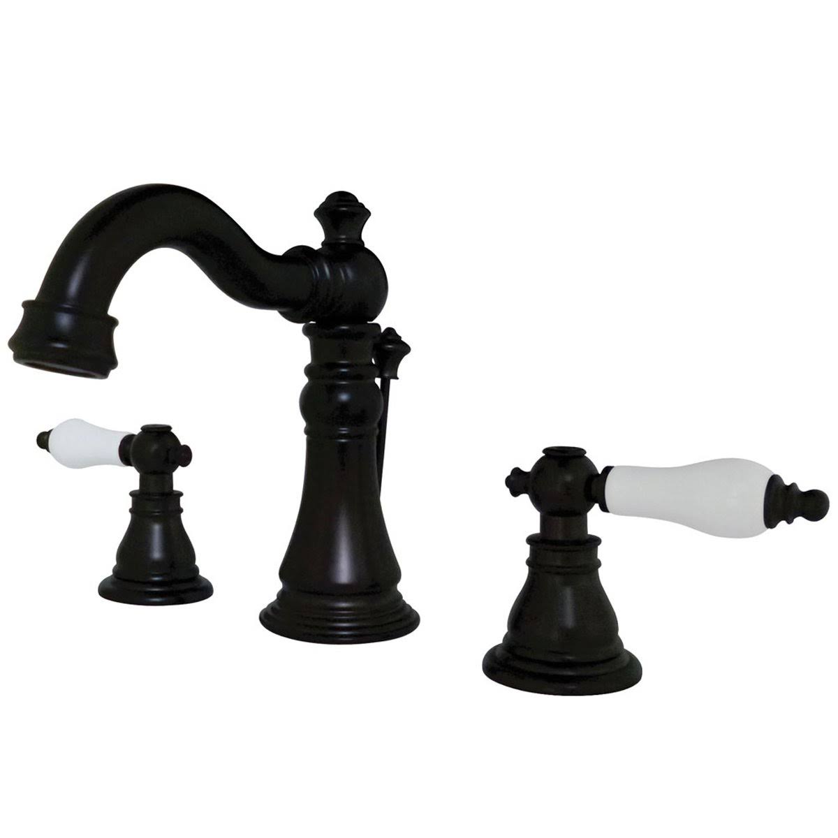 Kingston Brass American Patriot Oil Rubbed Bronze Two-Handle 4x22 Centerset Lavatory Faucet with Pop-Up