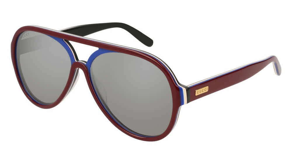 Gucci Sunglasses GG0270S Burgundy Silver 004