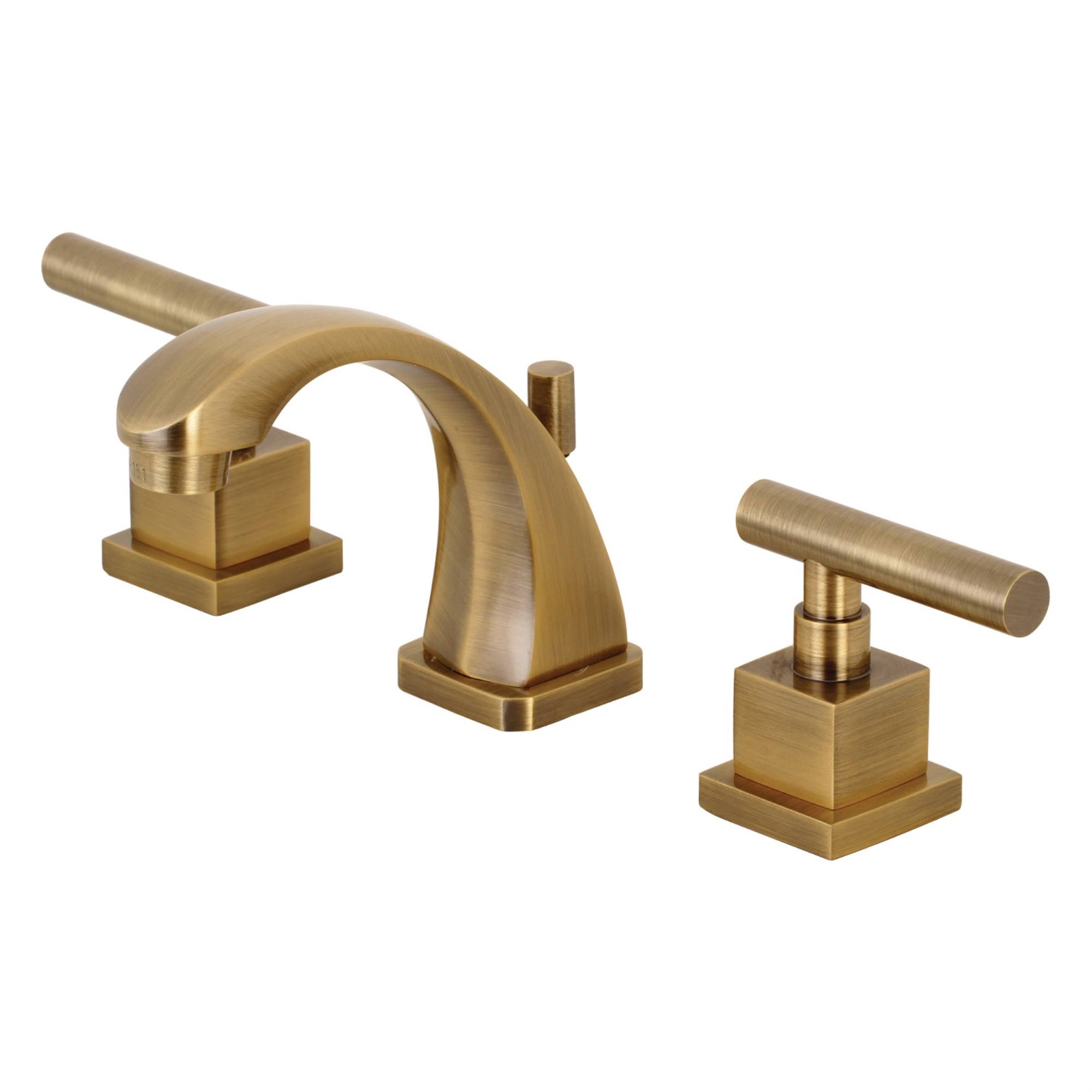 Kingston Brass KS4943CQL Claremont 8x22 Widespread Bathroom Faucet Antique Brass