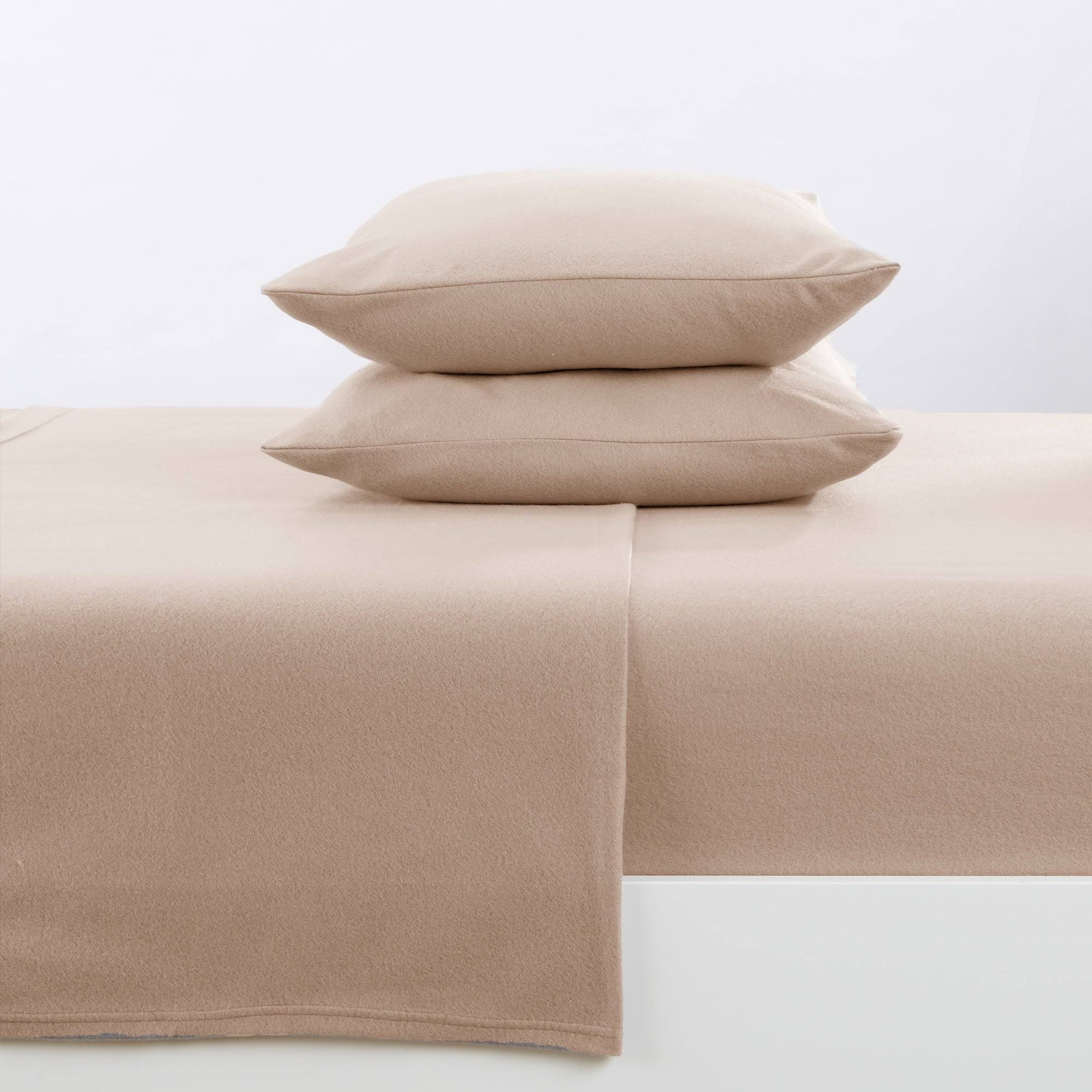 Great Bay Home Christina Solid Fleece Sheet Sets Full Taupe