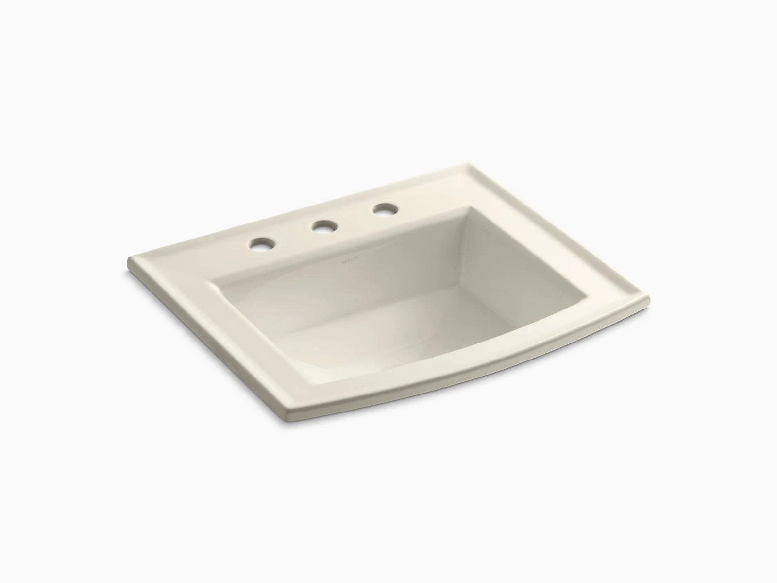Kohler K-2356-8-47 Archer 23x22 Drop in Bathroom Sink - Almond