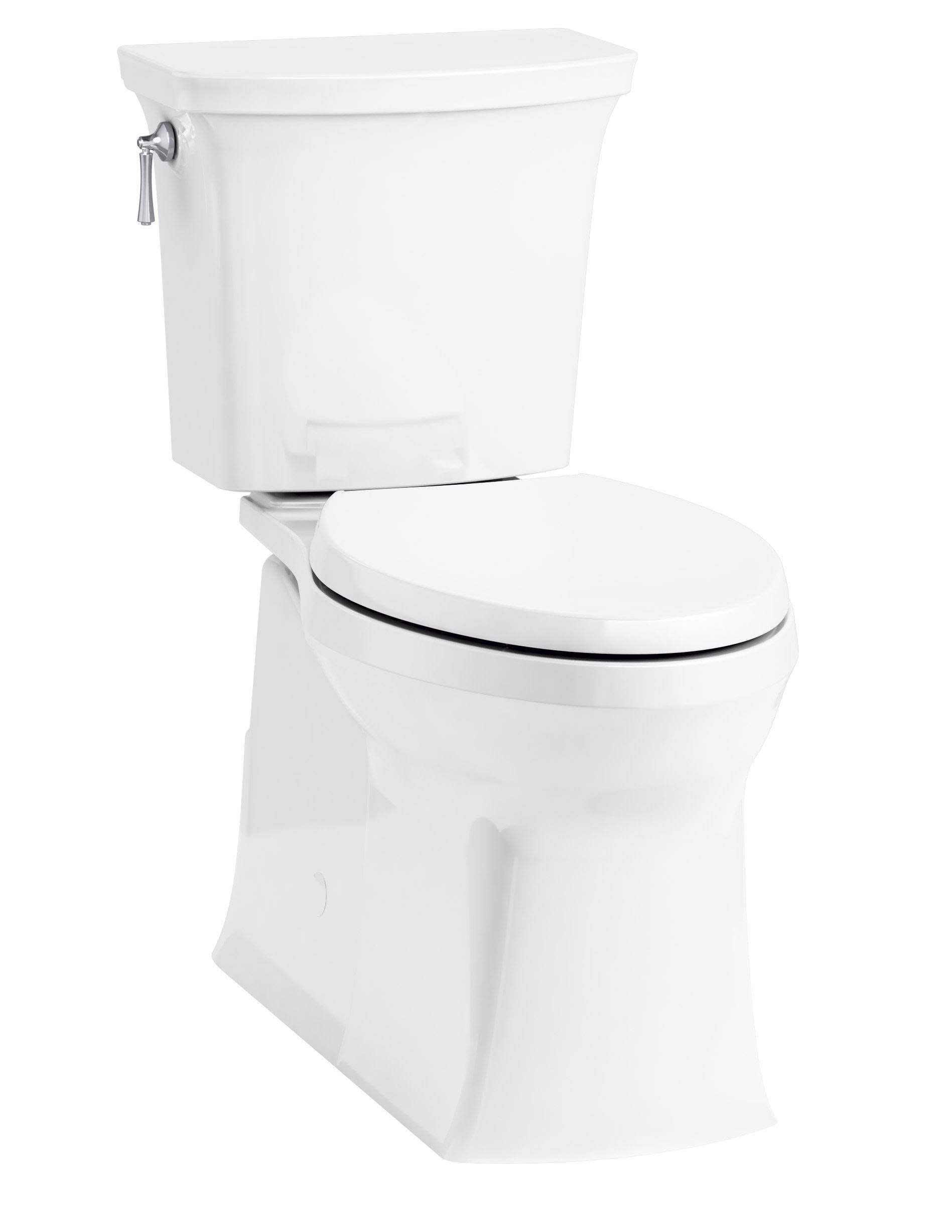 Kohler K-3814-0 Corbelle Comfort Height Two-Piece Elongated 1.28 GPF Toilet with Skirted Trapway and Revolution 360 Swirl Flushi