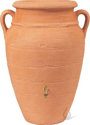 Amphora RainRainwater Collection Tank with Planter, Terracotta - 160 Gallons