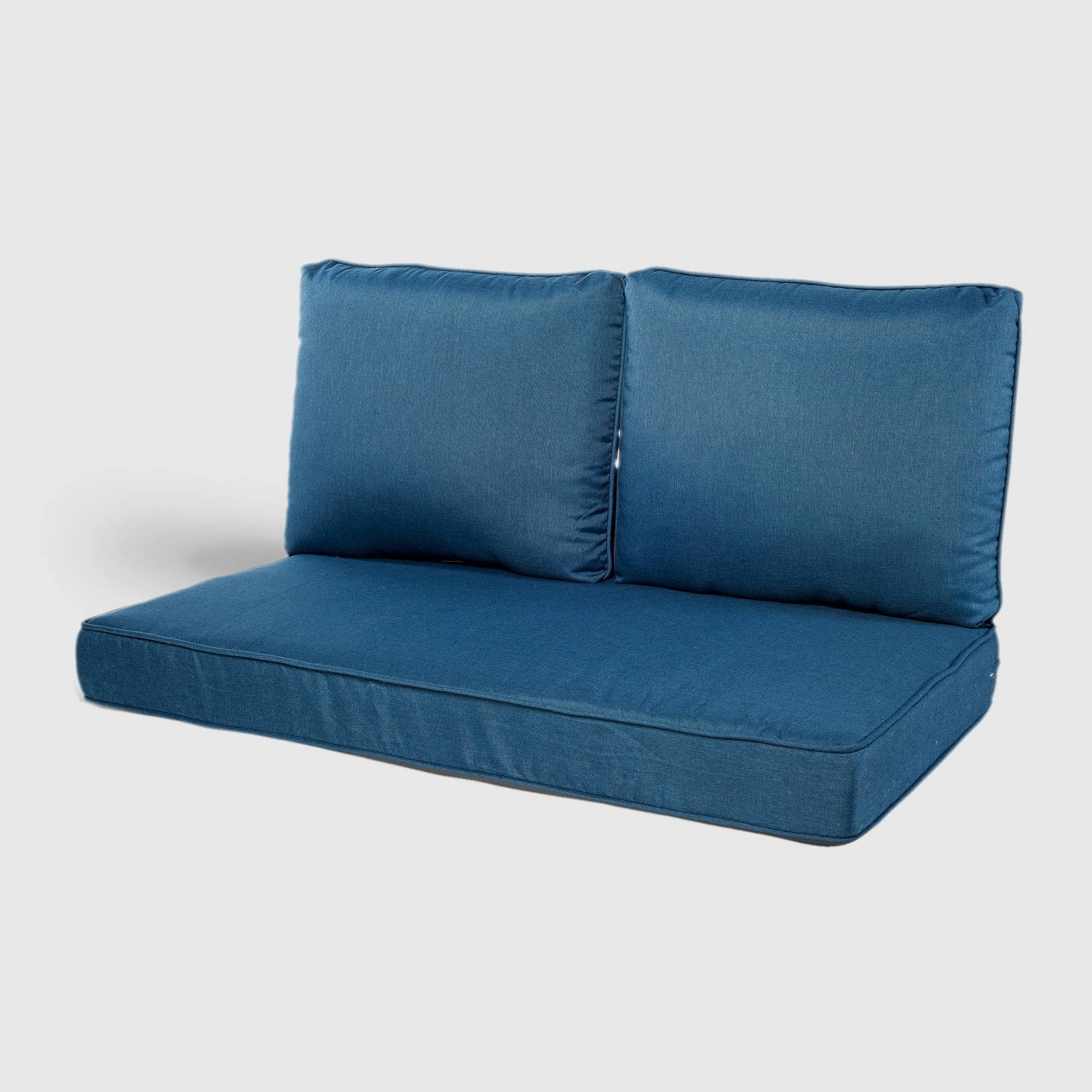 Haven Way Rolston 3pc Outdoor Replacement Loveseat Sofa Cushion Set Medium Blue