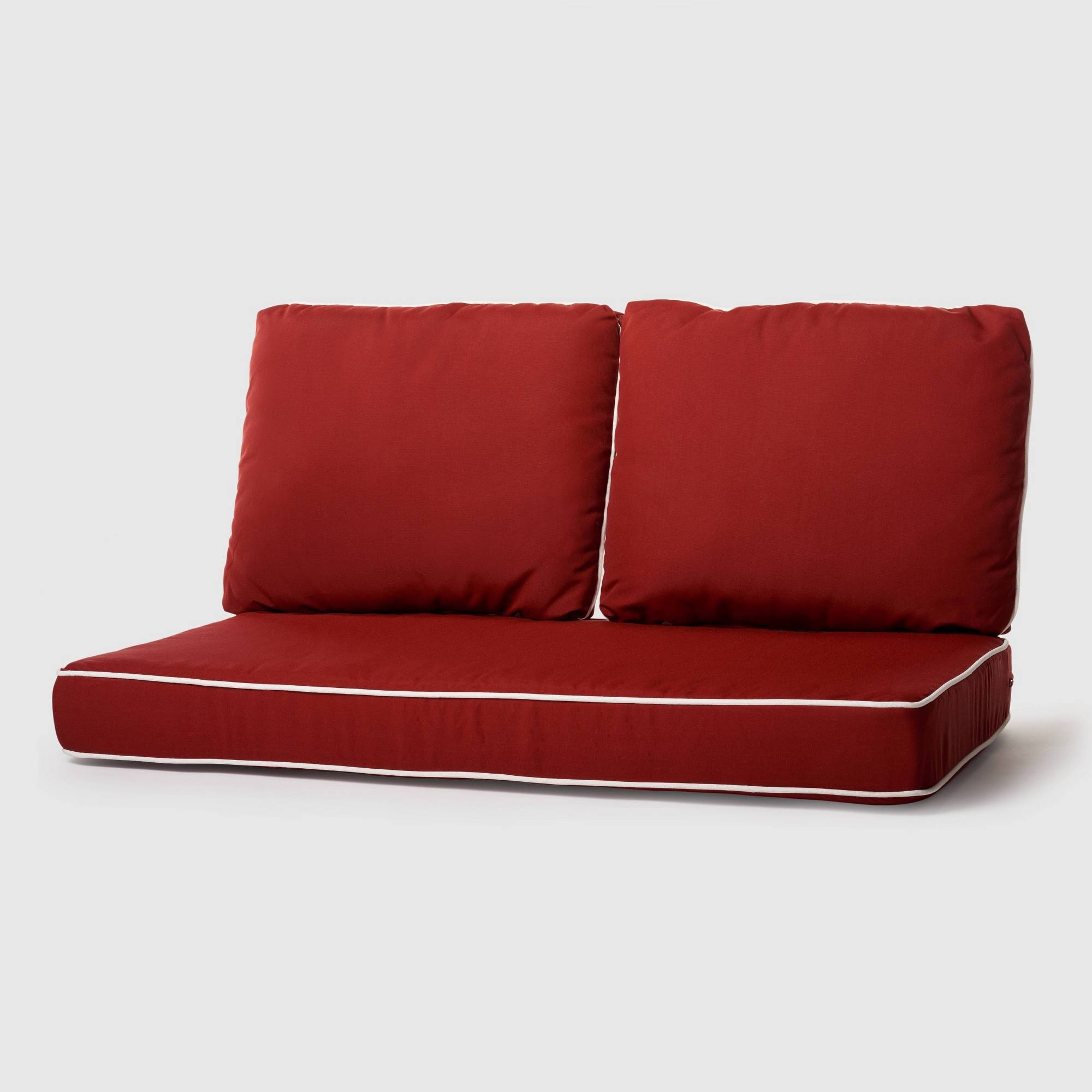 Rolston 3PC Outdoor Replacement Loveseat Sofa Cushion Set red/linen - Haven Way
