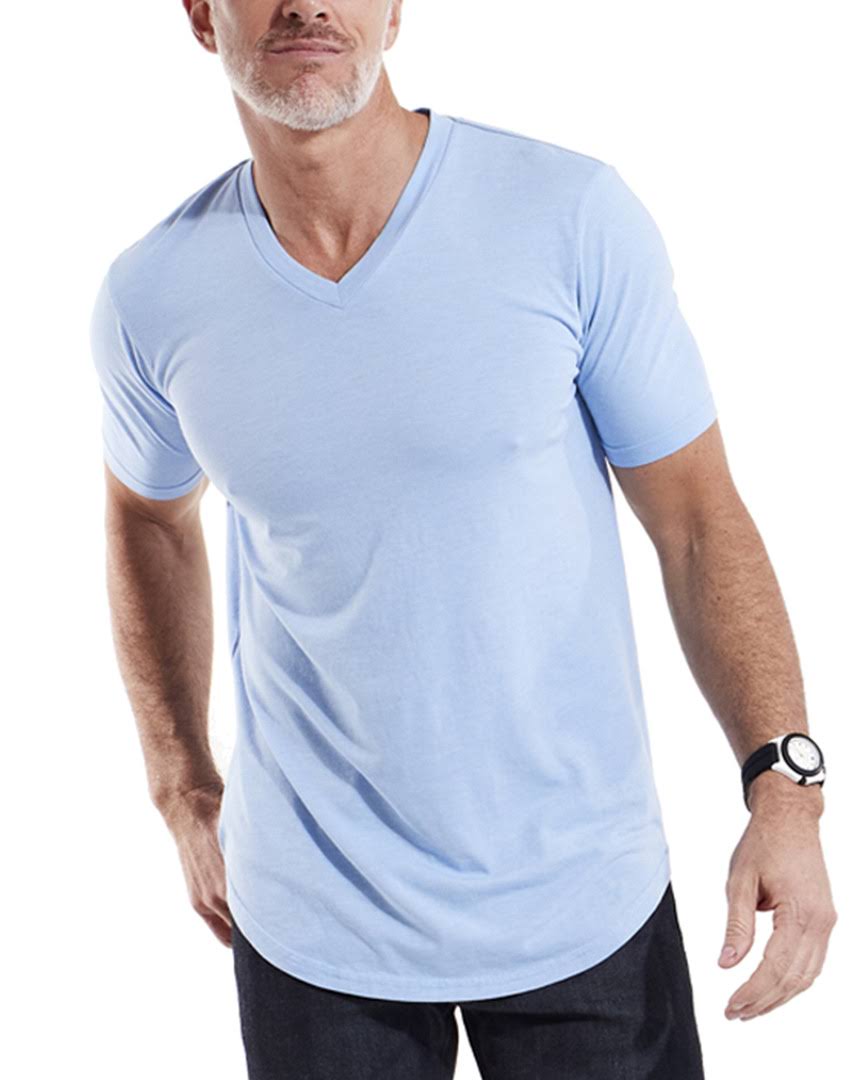 Goodlife Clothing Tri-Blend Scallop V-Neck T-Shirt, Blue Bell / Regular S