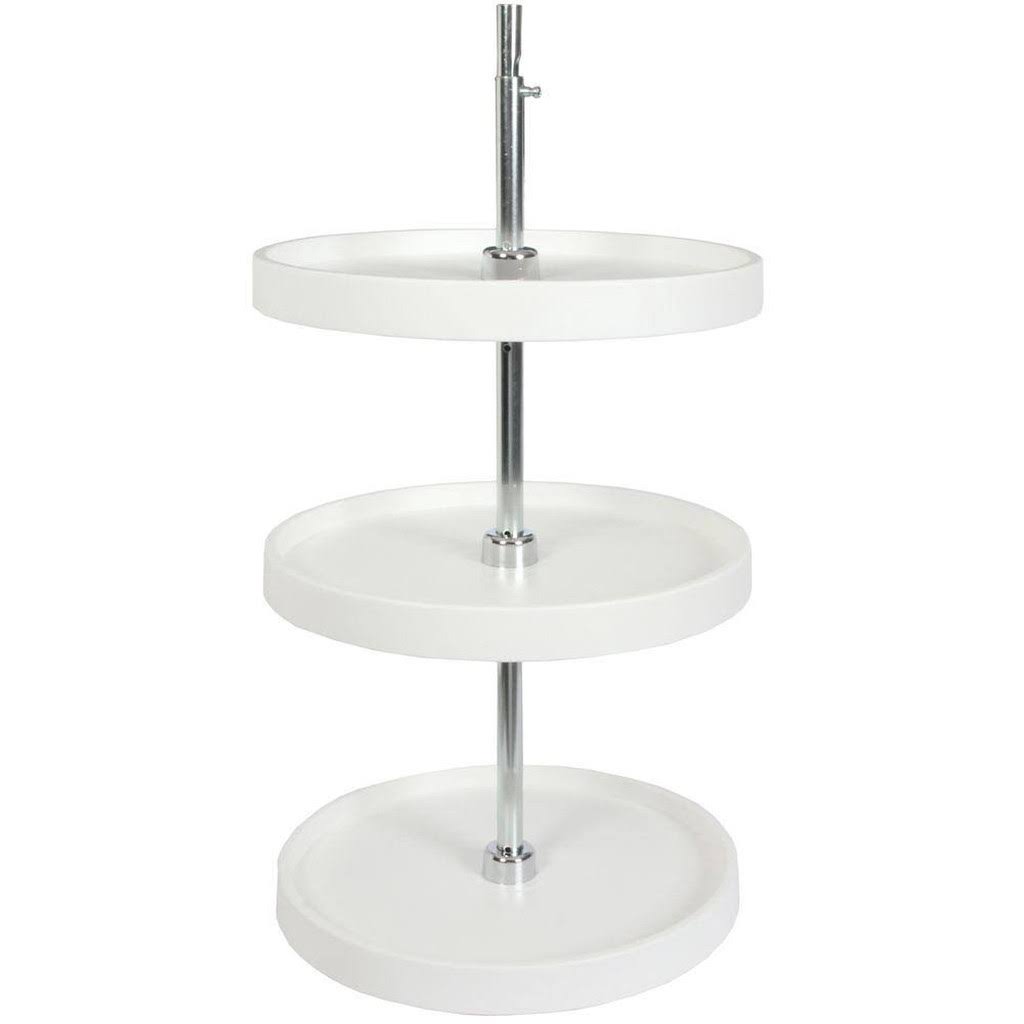 Knape u0026 Vogt PFN18S3T-W 3 Tier Full Round Polymer Lazy Susan Cabinet Organizer