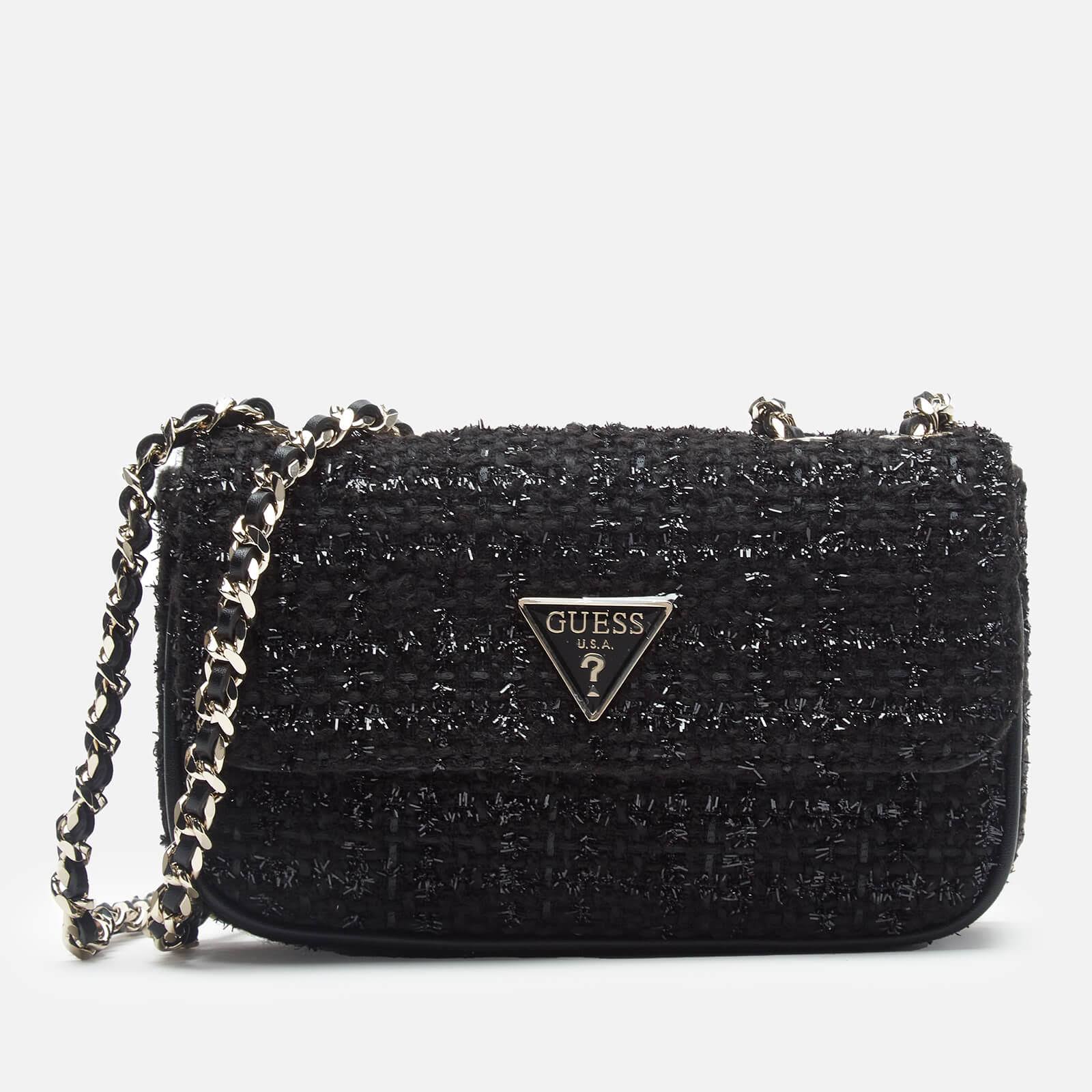 Guess Cessily Tweed Convertible Crossbody - Black