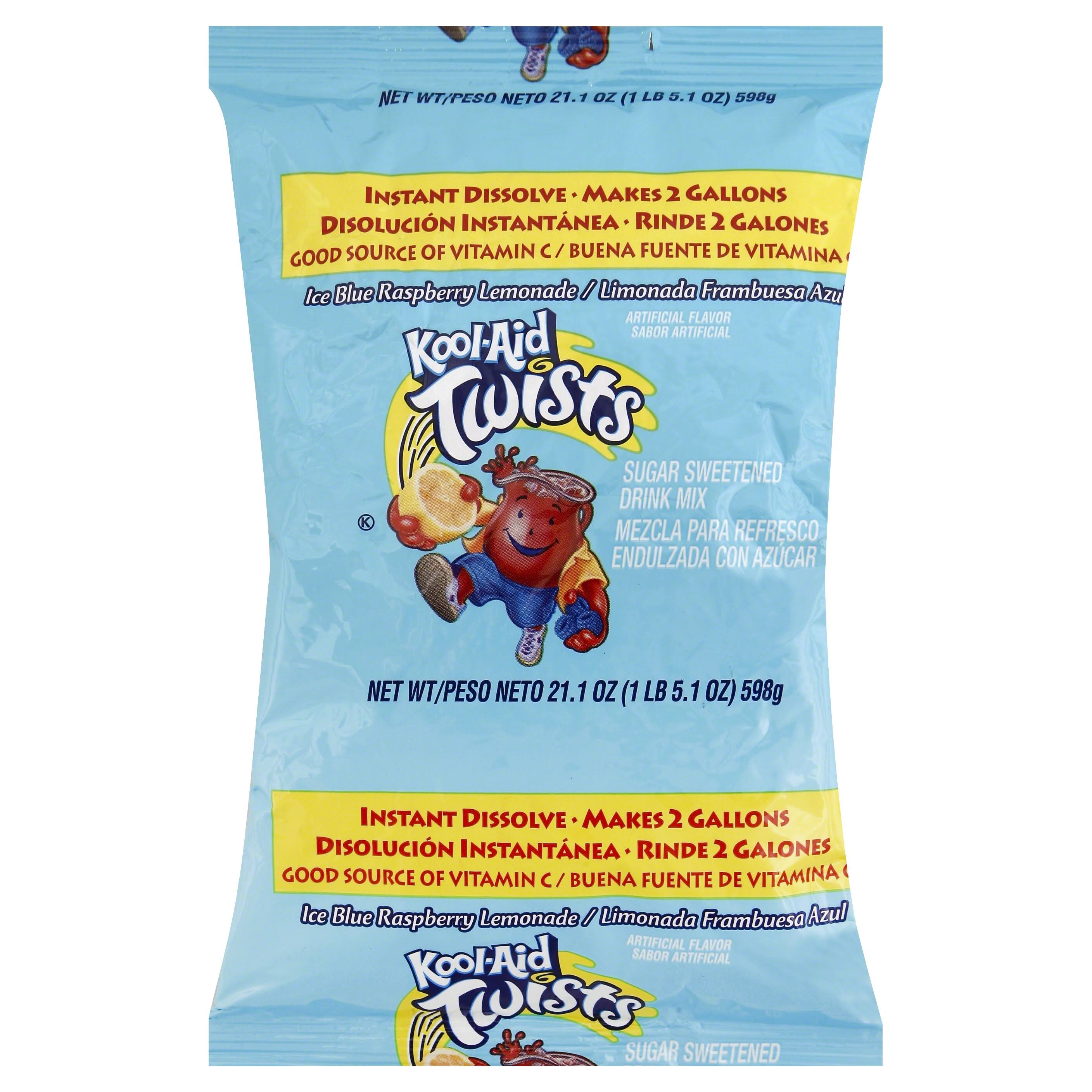 Kool Aid Twists Drink Mix, Sugar Sweetened, Ice Blue Raspberry Lemonade - 21.1 oz