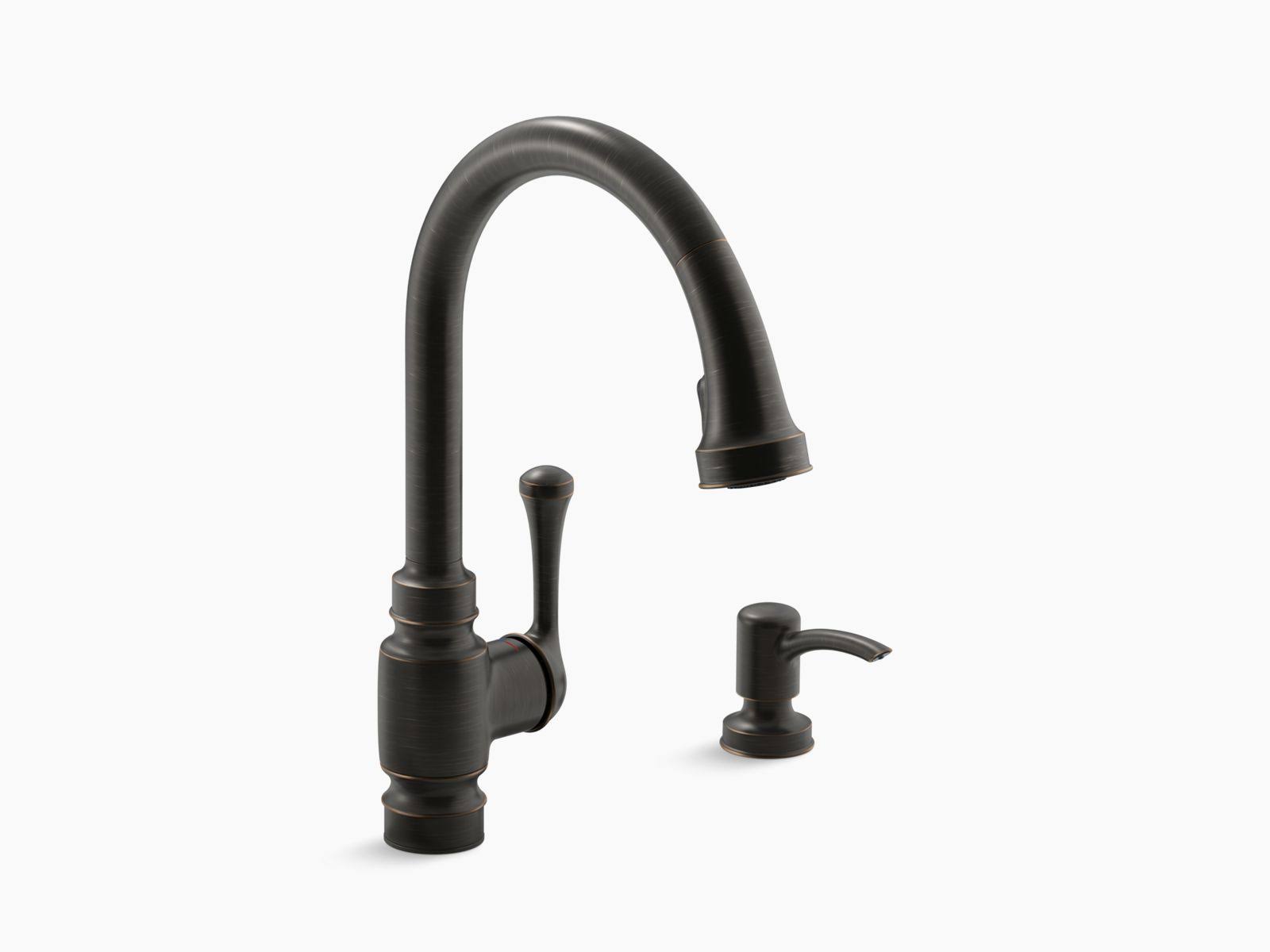 Carmichael Single-Handle Pull-Down Sprayer Kitchen Faucet in Oil Rubbed Bronze