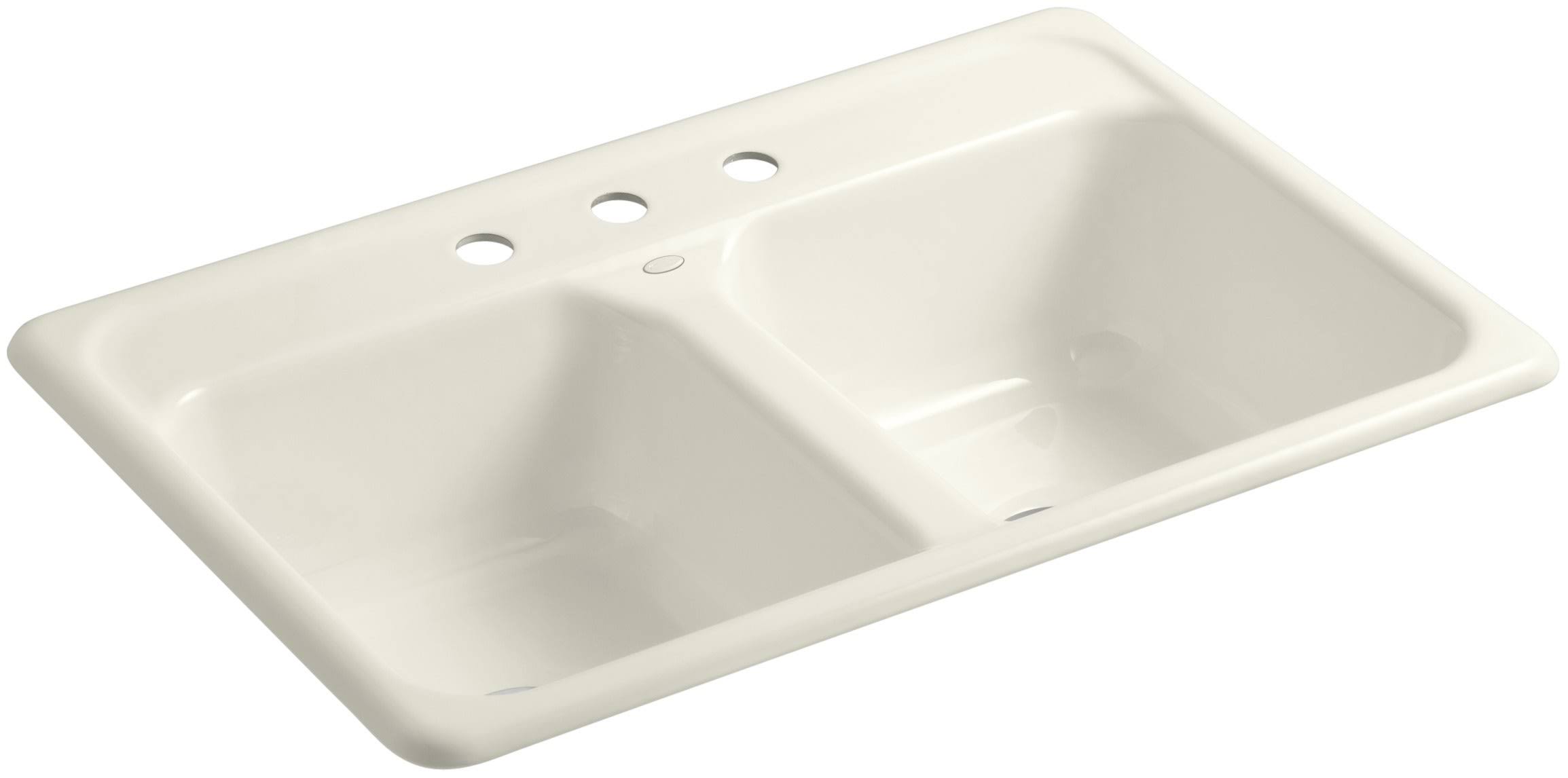 Kohler K-5817-3-96 Delafield Kitchen Sink Biscuit