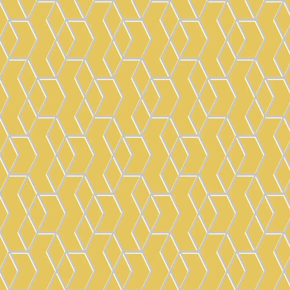 Graham u0026 Brown Archetype Yellow u0026 Silver Wallpaper