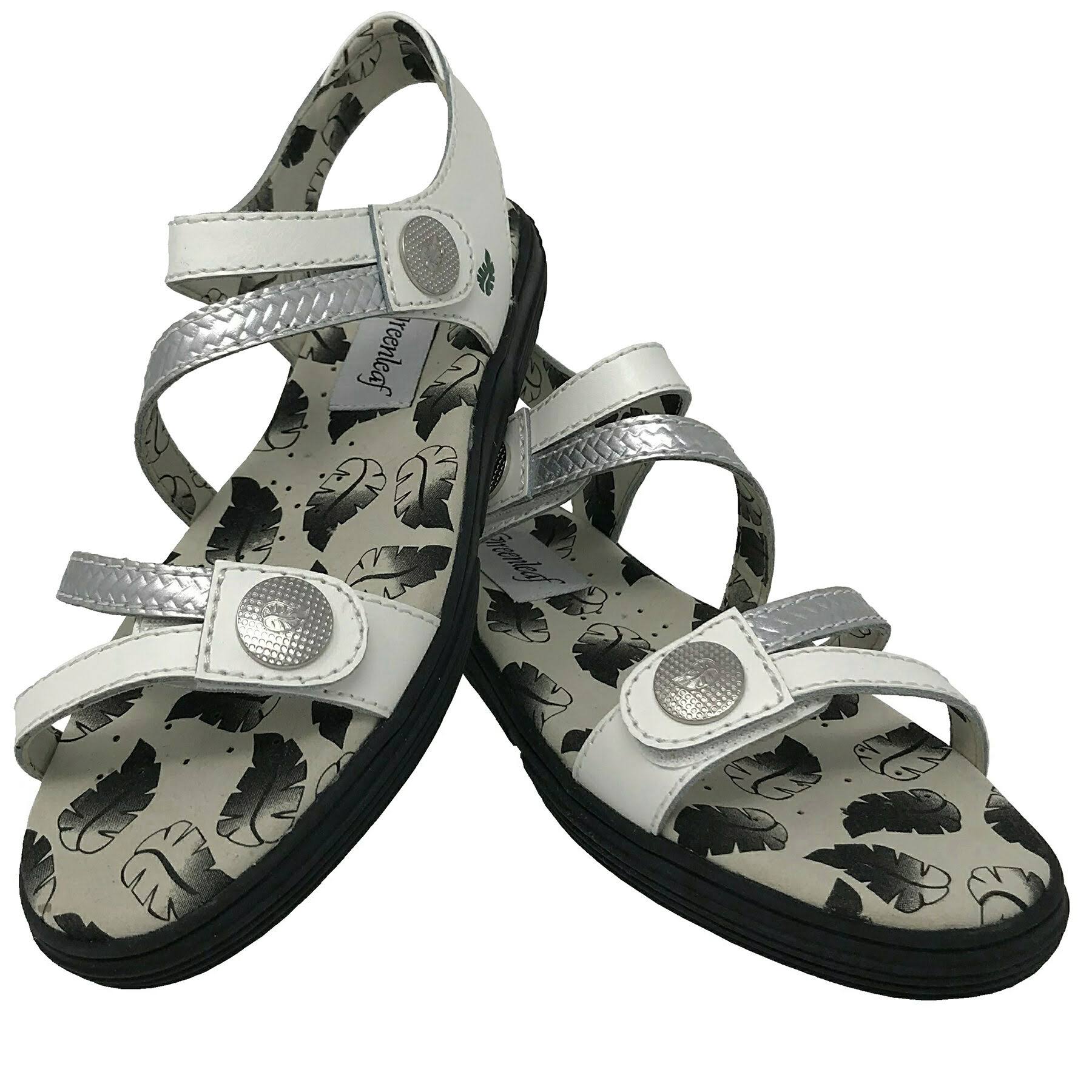 Greenleaf Women&s Unity Spikeless Golf Sandal Size 11, White/Silver
