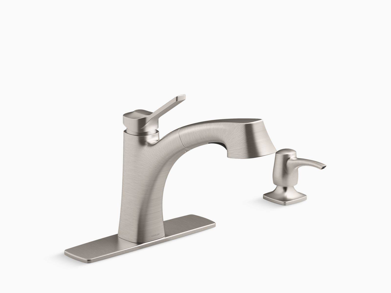 Kohler R30124-SD-VS Maxton Pull-Out Kitchen Faucet with Soap/Lotion Dispenser - Vibrant Stainless