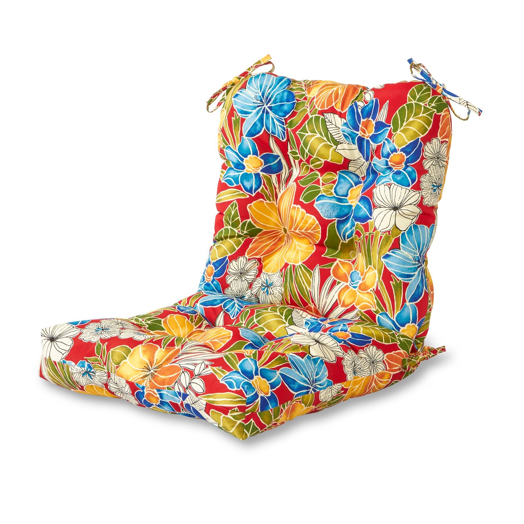 Greendale Home Fashions Outdoor Seat Back Chair Cushion Aloha Red