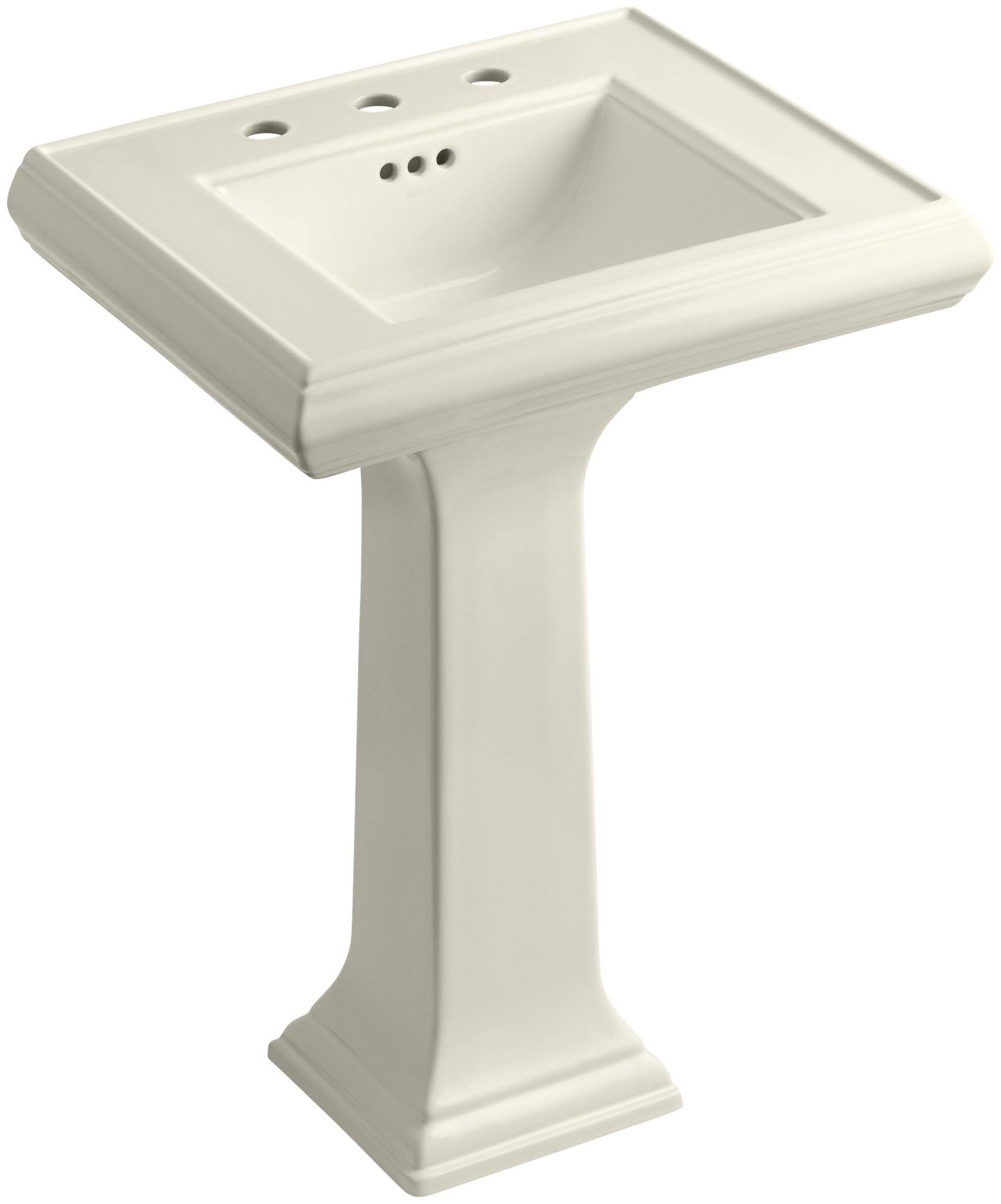 Kohler K-2238-8-47 Memoirs 24x22 Pedestal Bathroom Sink - Almond