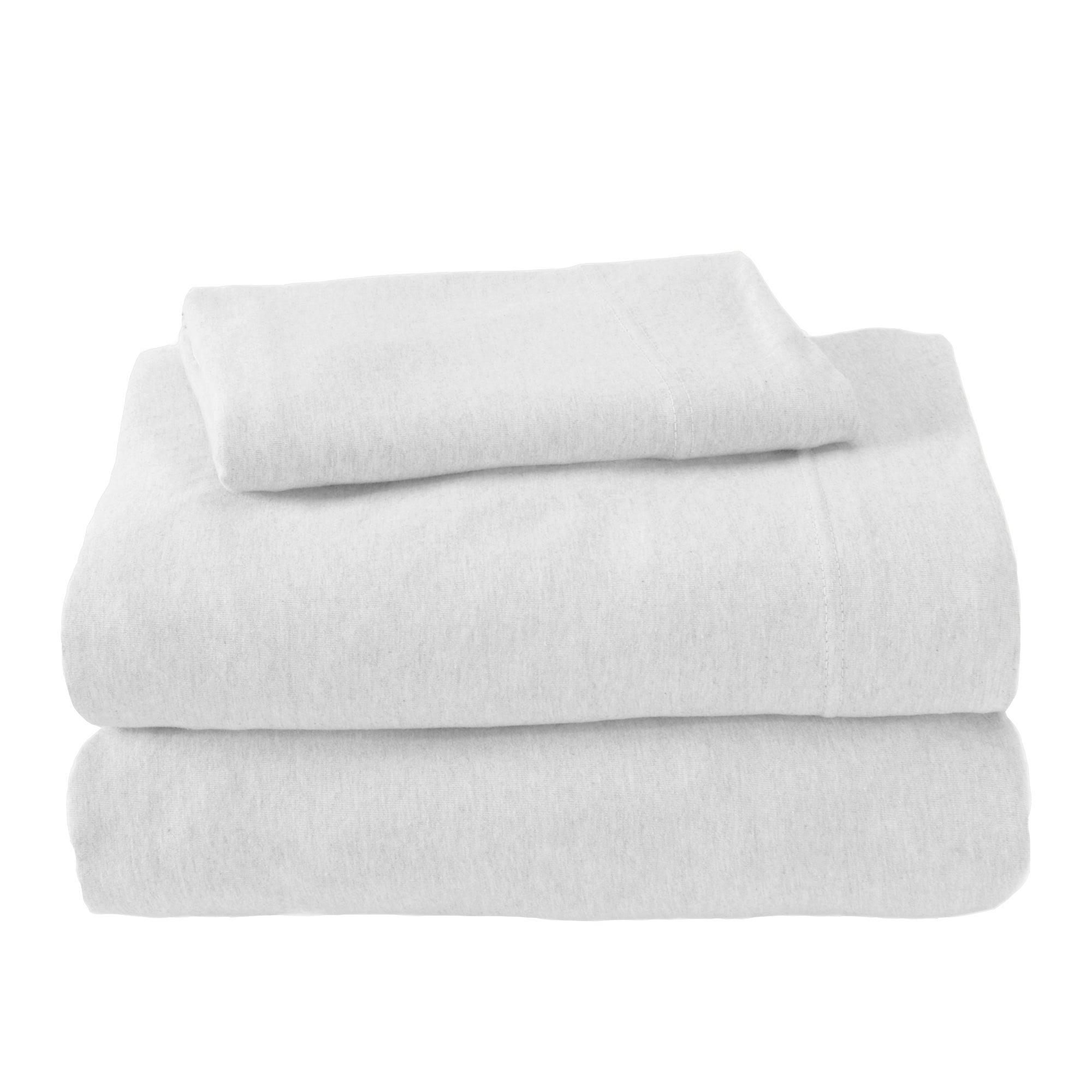 Great Bay Home Cotton Jersey Knit Sheet Set King Winter White
