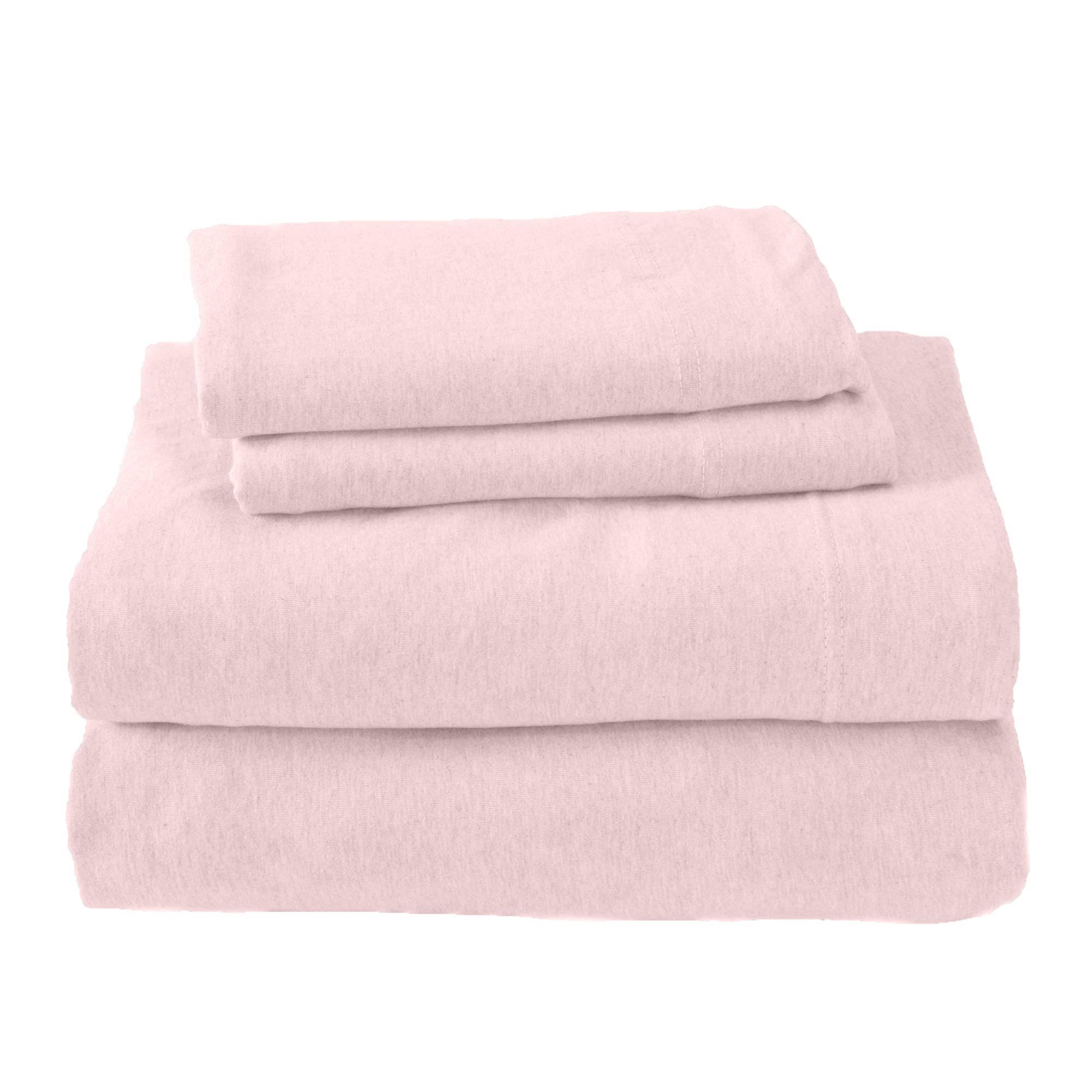 Great Bay Home Super Soft Cotton Jersey Knit Sheet Set Pink King
