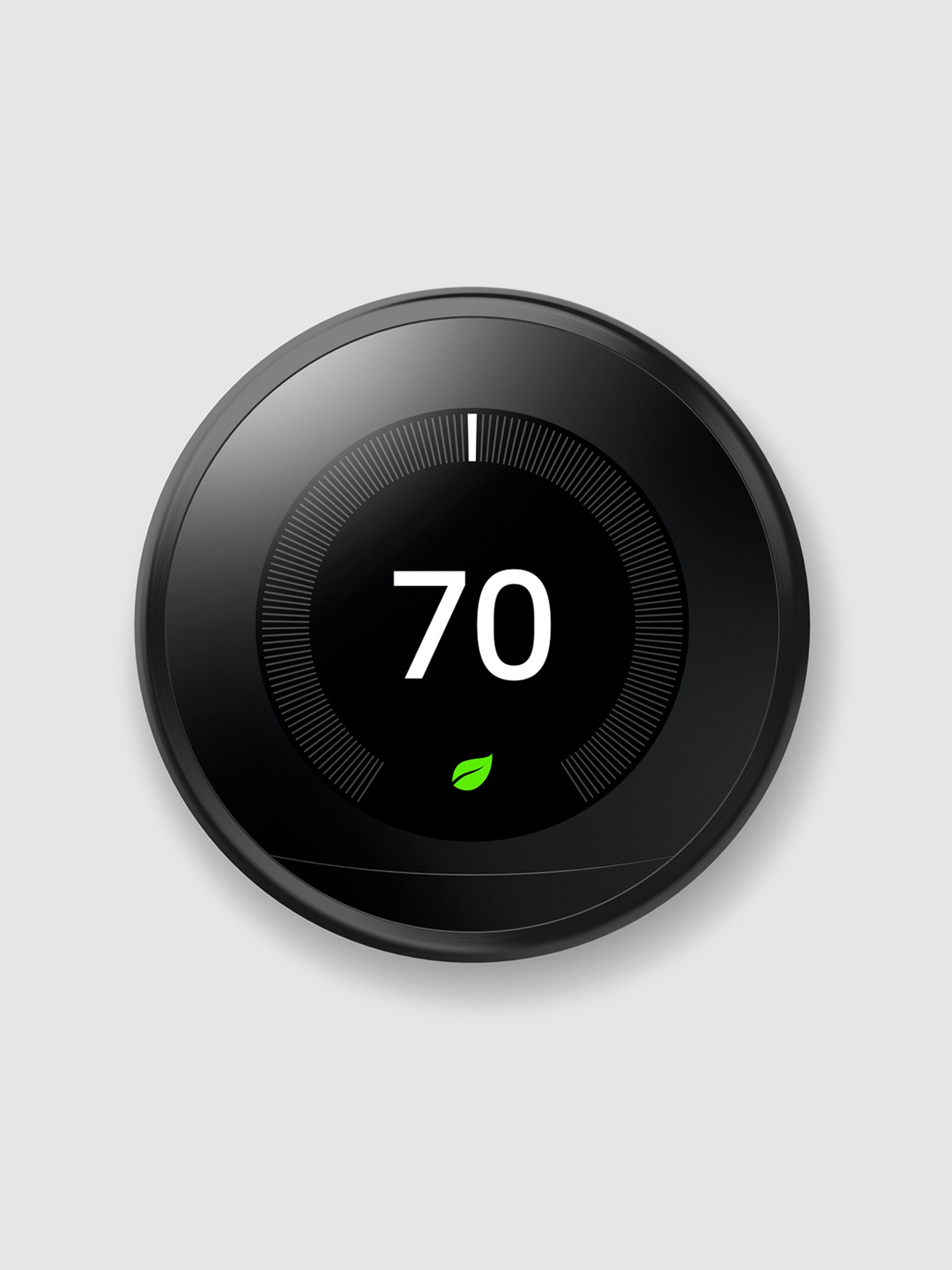 Nest Learning Wi-Fi Programmable Thermostat - Mirror Black