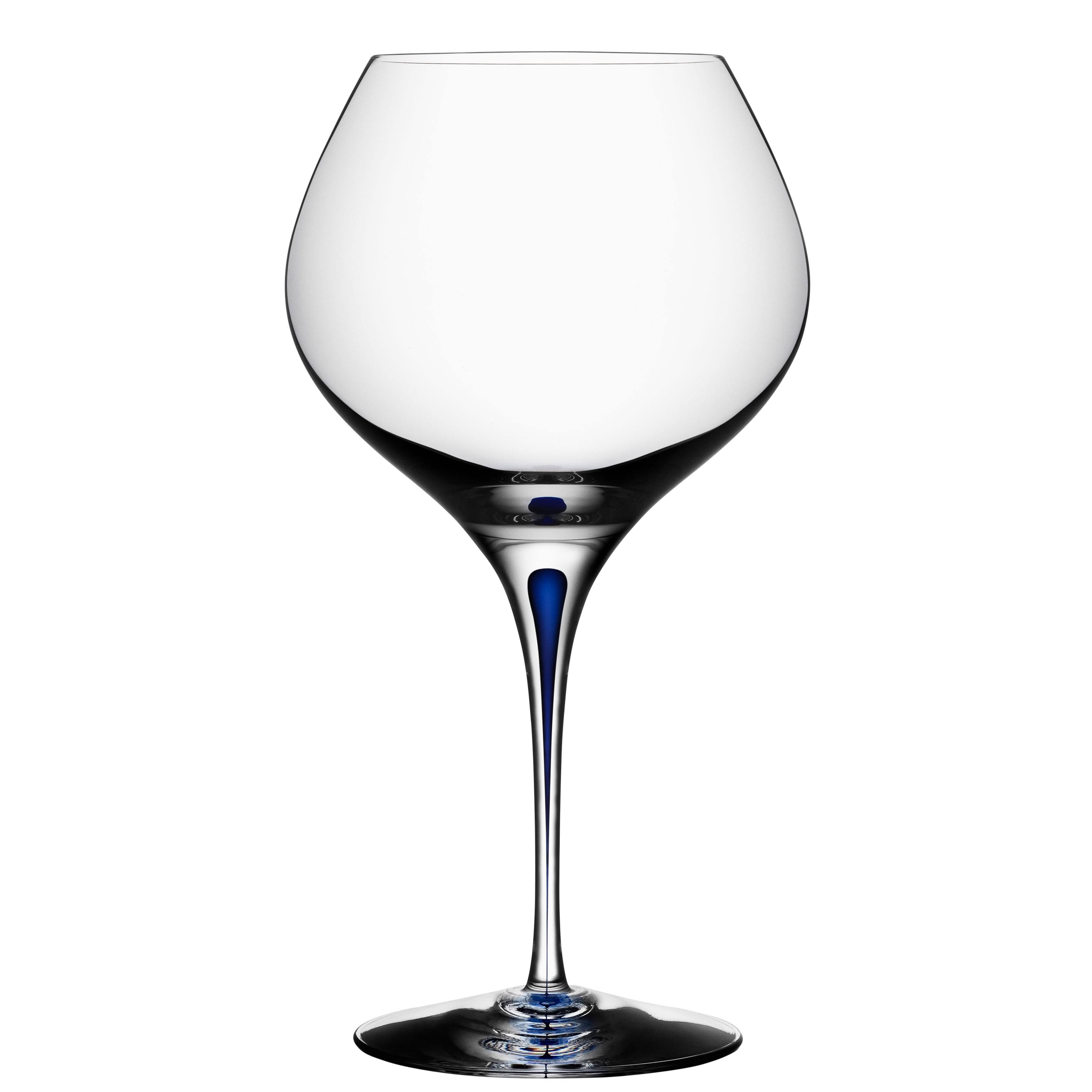 Orrefors Intermezzo Blue Bouquet Wine Glass