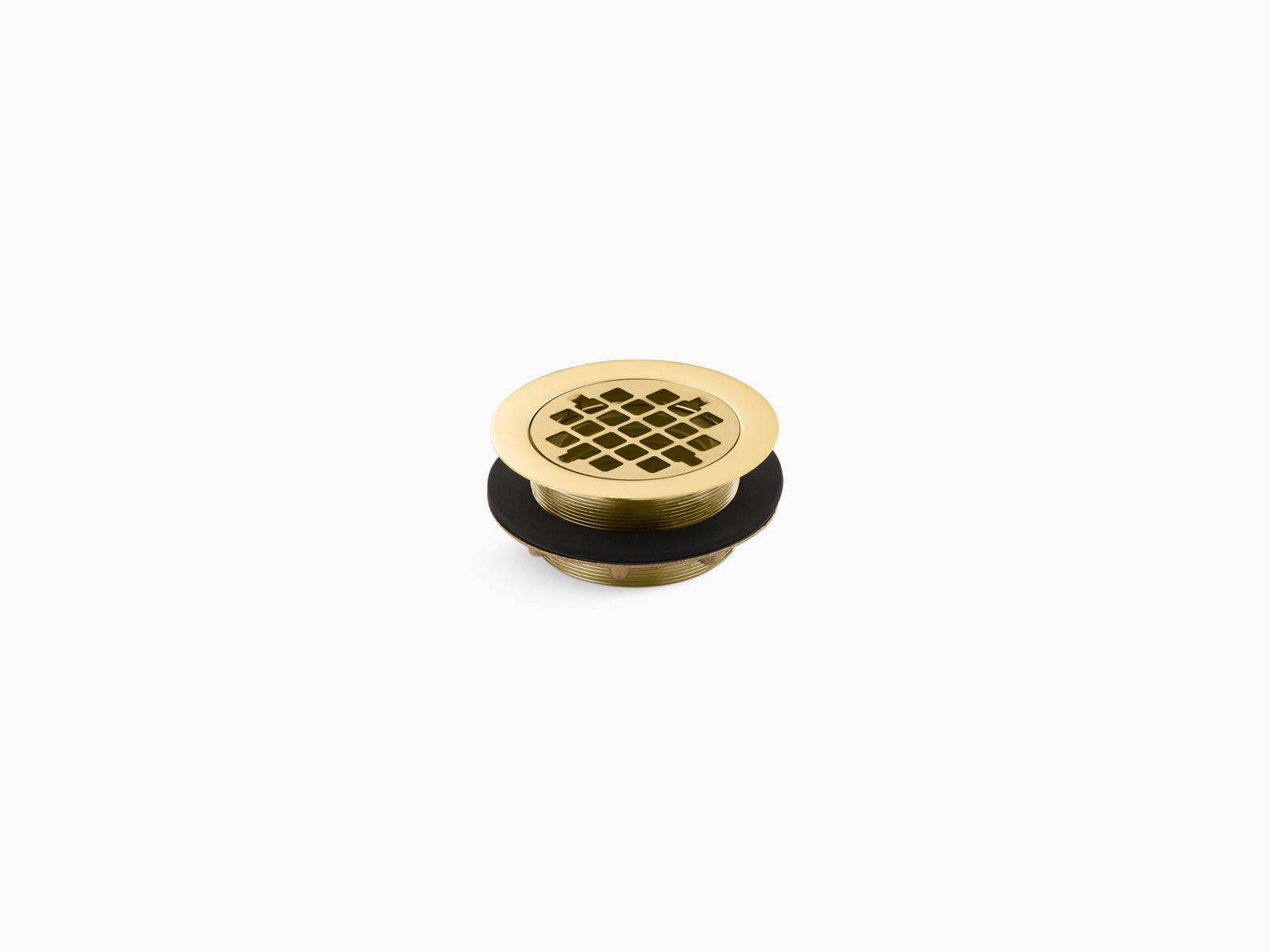 Kohler K-9132-PB Round Shower Grid Drain Vibrant Polished Brass
